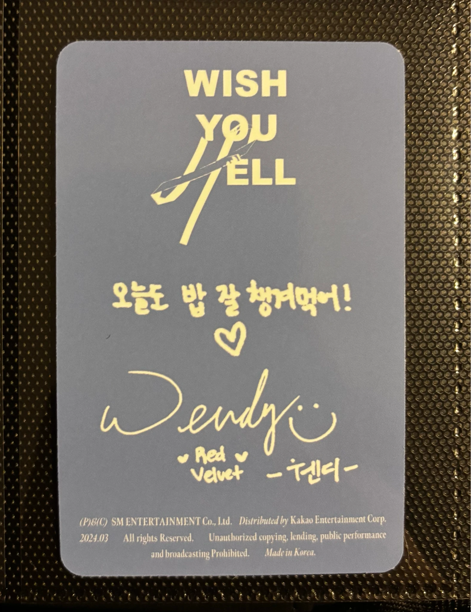 Red Velvet Wendy Red Velvet - Wendy - Wish You Hell Album album photocard listing photo 2
