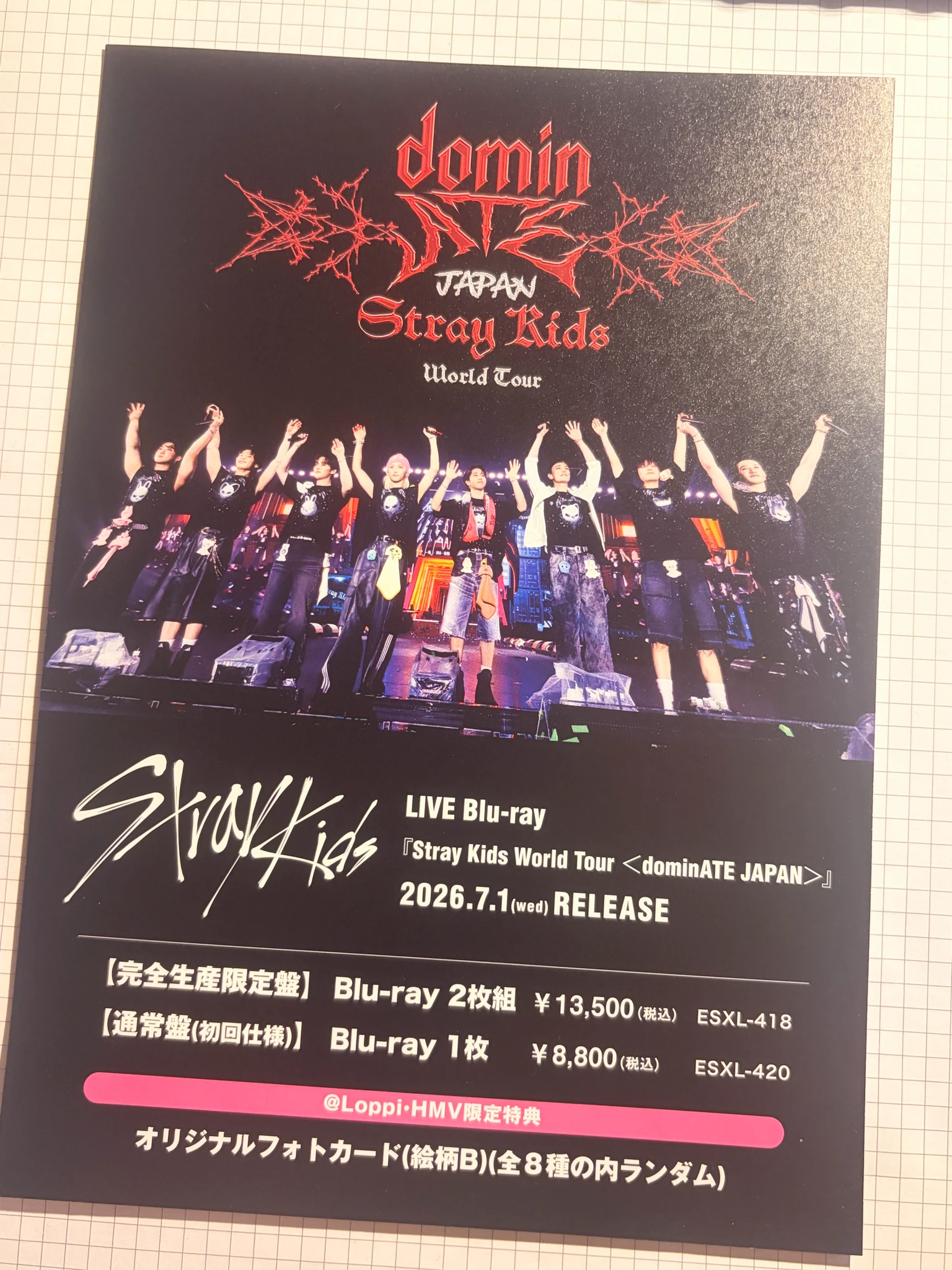 Stray Kids Felix Stray Kids - Felix - World Tour <dominATE JAPAN> LIVE Blu-ray Other purchase benefit hmv flyer supplemental listing photo 2