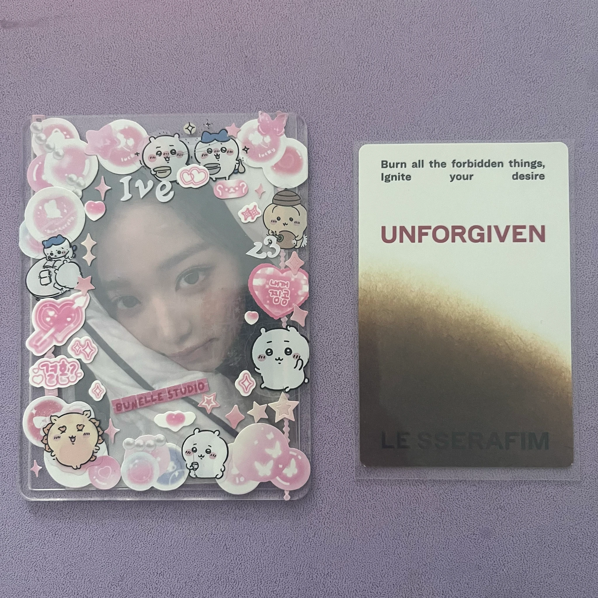 LE SSERAFIM Hong Eunchae LE SSERAFIM - Hong Eunchae - UNFORGIVEN Album compact version album photocard blackened red version listing photo 2