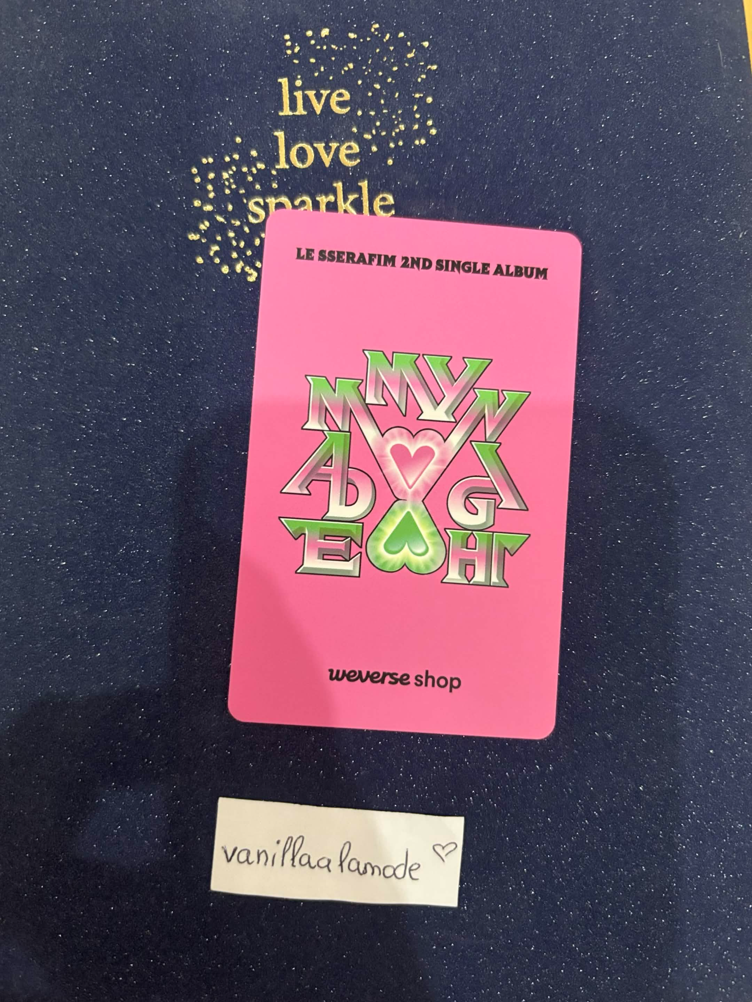 LE SSERAFIM Sakura LE SSERAFIM - Sakura - Made My Night Album pob (pre-order benefit) weverse global shop (wvg) chemical night version listing photo 2