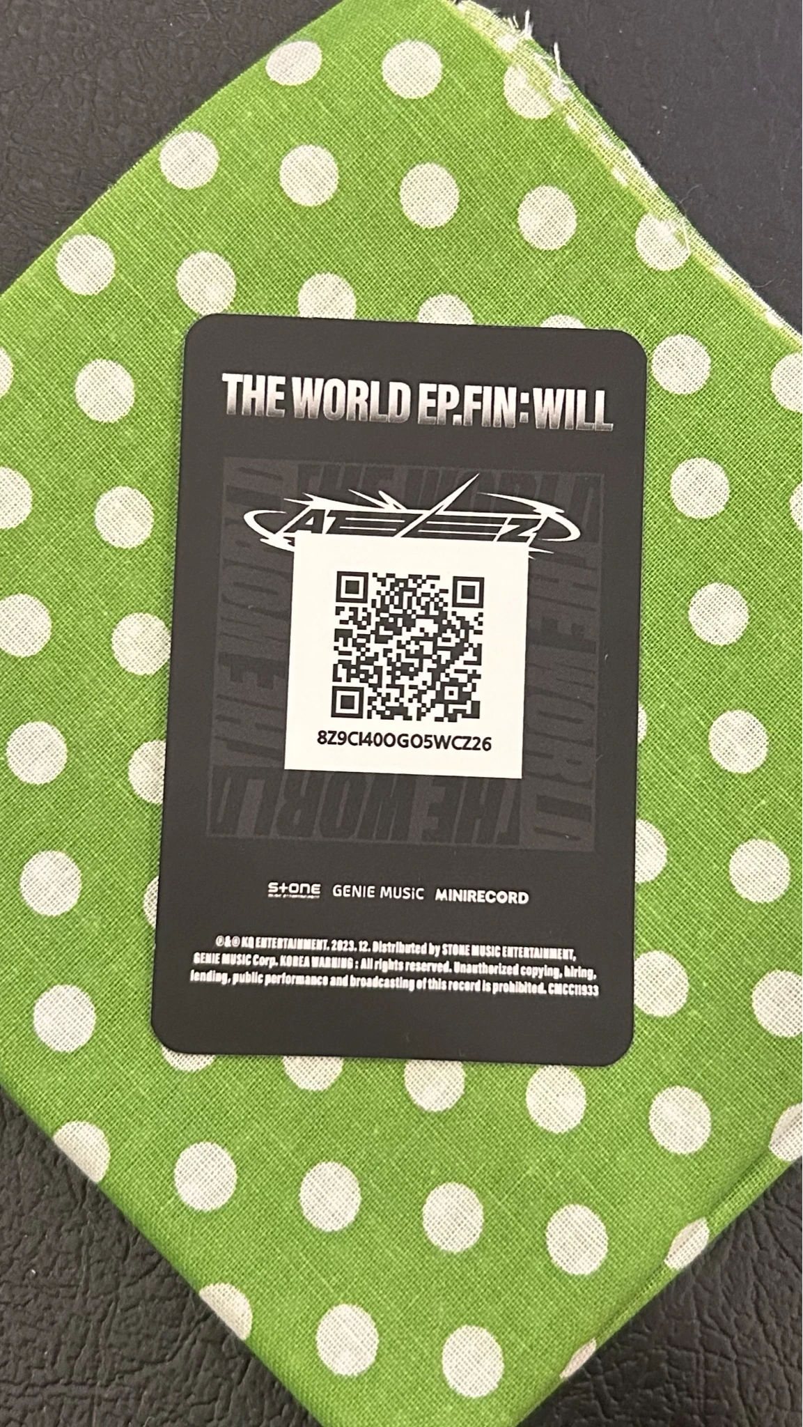 ATEEZ Yeosang ATEEZ - Yeosang - THE WORLD EP.FIN: WILL Album qr card mini record listing photo 2