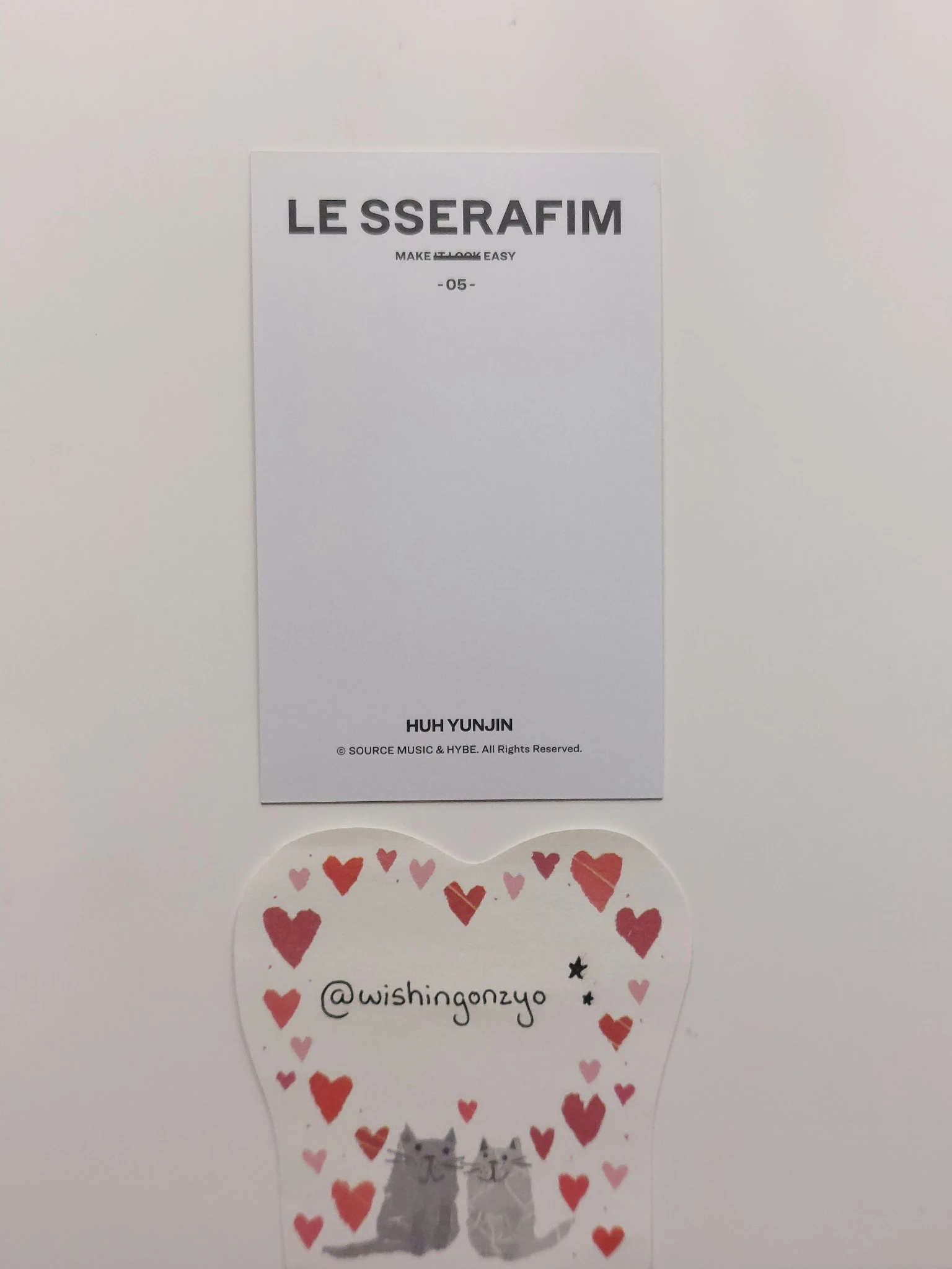 LE SSERAFIM Huh Yunjin LE SSERAFIM - Huh Yunjin - EASY Album polaroid trading card listing photo 2