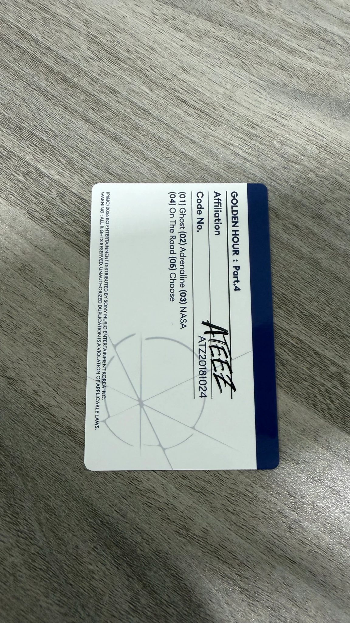 ATEEZ Yunho ATEEZ - Yunho - Golden Hour : Part.4 Album diary version version 2 album photocard listing photo 2