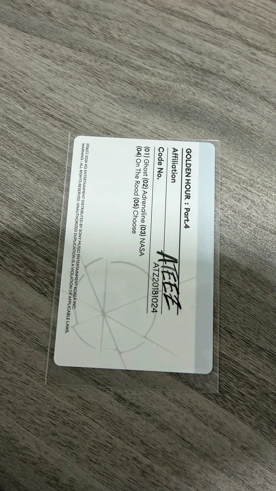 ATEEZ Yunho ATEEZ - Yunho - Golden Hour : Part.4 Album Z version album photocard version 2 listing photo 2