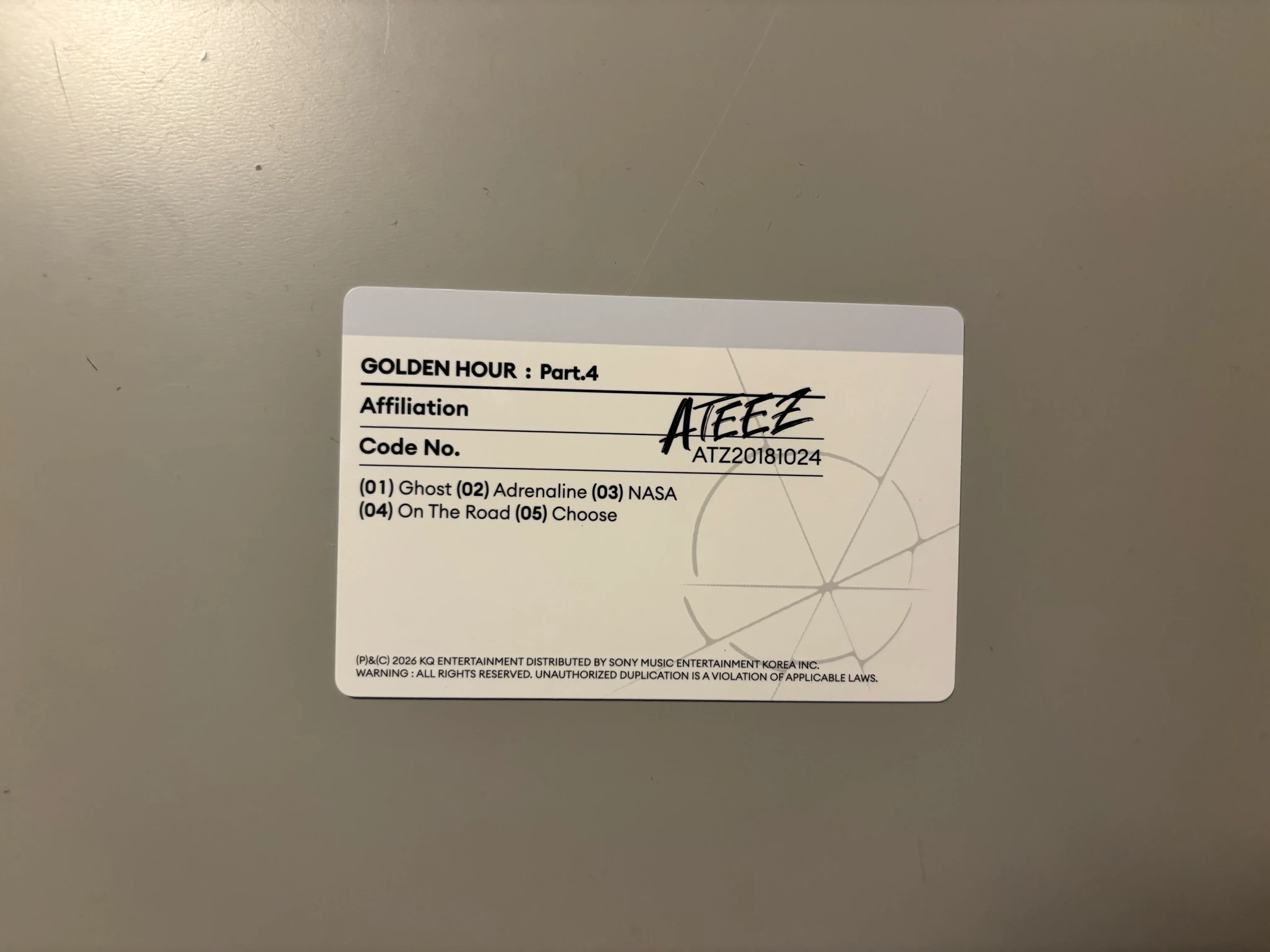 ATEEZ Yunho ATEEZ - Yunho - Golden Hour : Part.4 Album Z version album photocard version 2 listing photo 2