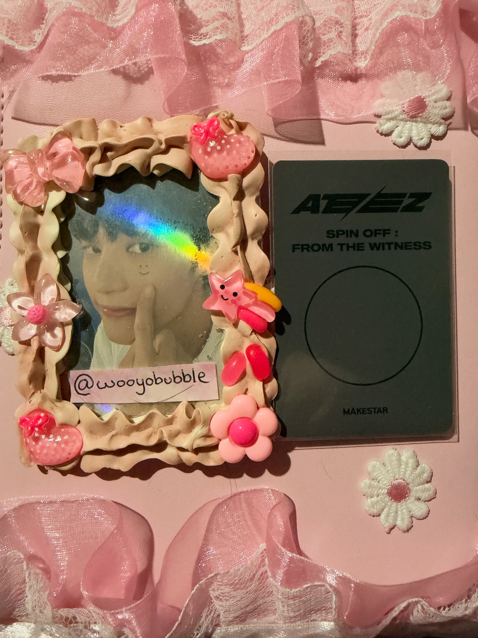 ATEEZ Wooyoung ATEEZ - Wooyoung - SPIN OFF : FROM THE WITNESS Album makestar holographic (hologram) pre-order benefit (pob) listing photo 2