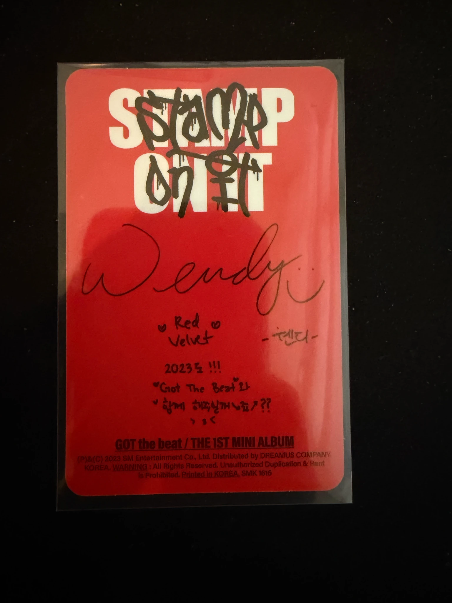 GOT the beat Wendy GOT the beat - Wendy - Stamp on It Album album photocard selfie version listing photo 2