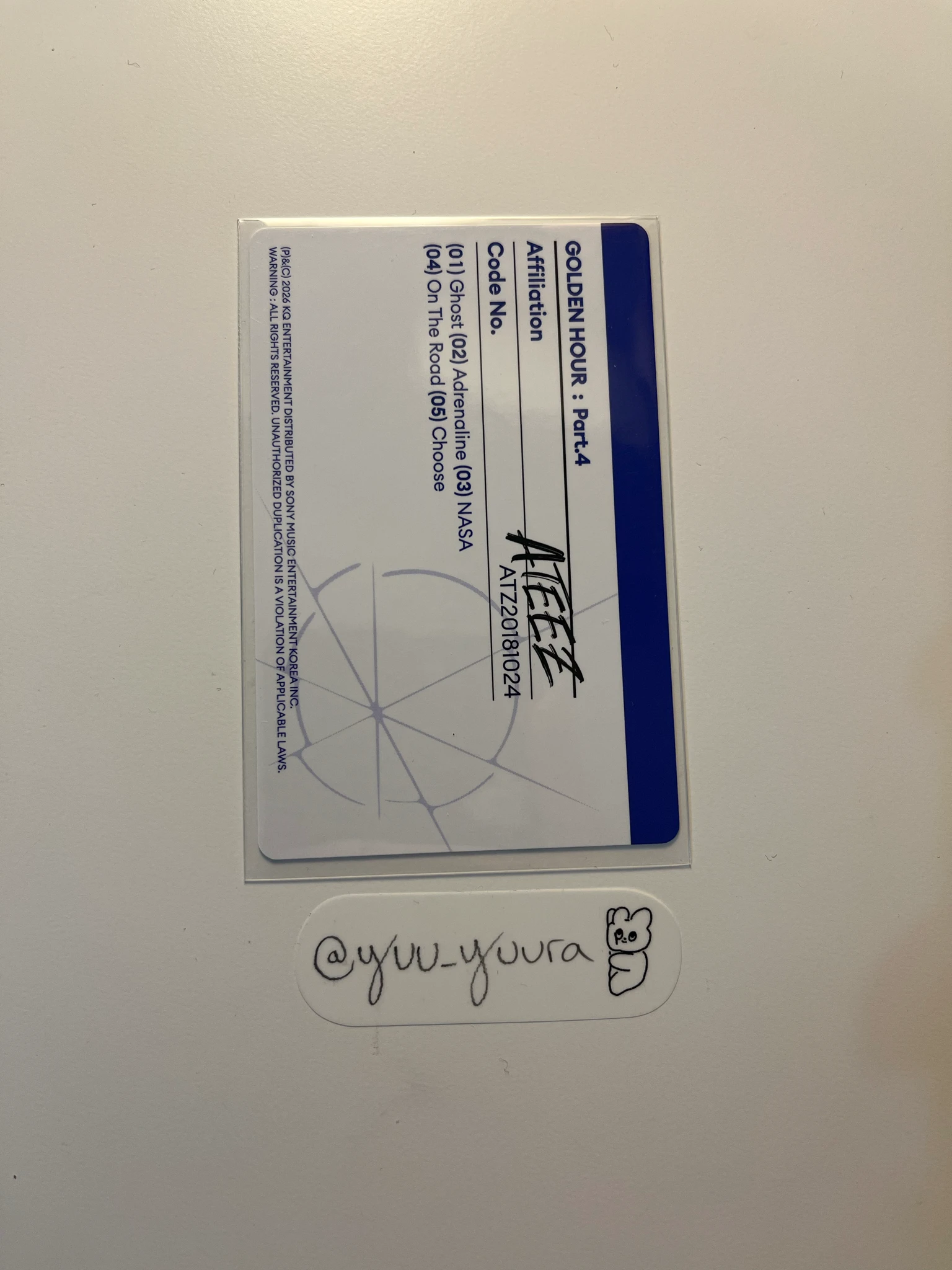 ATEEZ Yunho ATEEZ - Yunho - Golden Hour : Part.4 Album A version album photocard listing photo 2