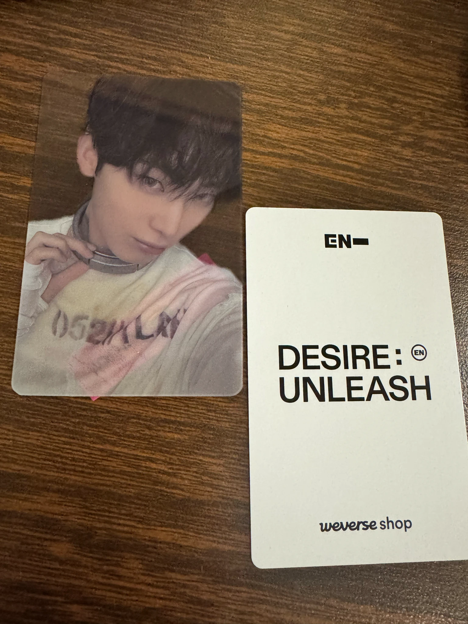 ENHYPEN Sunoo ENHYPEN - Sunoo - DESIRE: UNLEASH Album pob (pre-order benefit) engene version weverse global shop (wvg) transparent listing photo 2