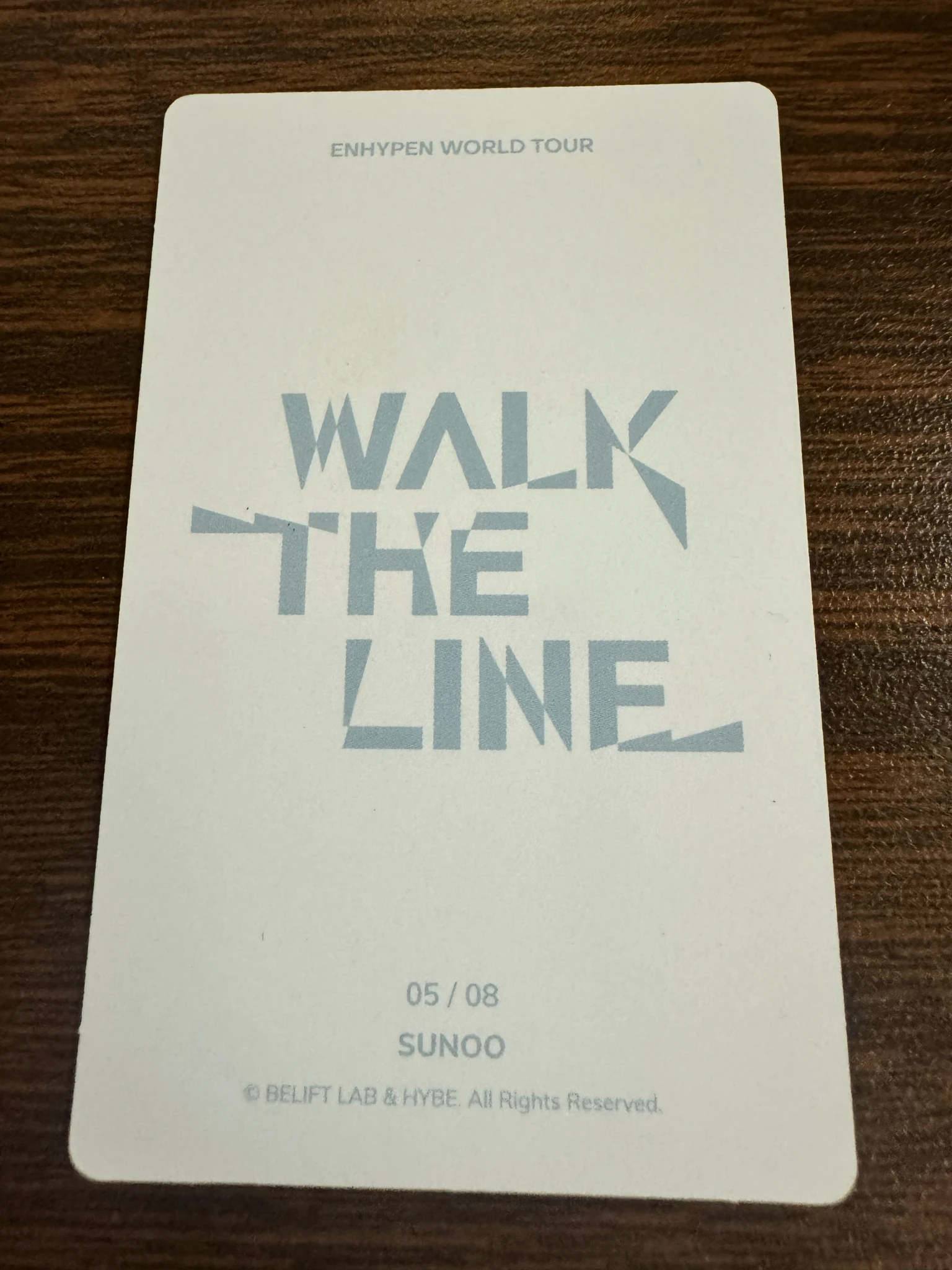 ENHYPEN Sunoo ENHYPEN - Sunoo - 'WALK THE LINE' World Tour Event trading card merch photocard listing photo 2
