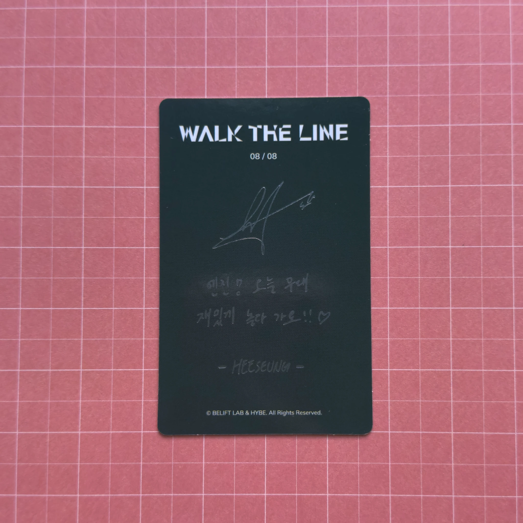 ENHYPEN Evan (Heeseung) ENHYPEN - Heeseung - 'WALK THE LINE' World Tour Event trading card merch photocard listing photo 2