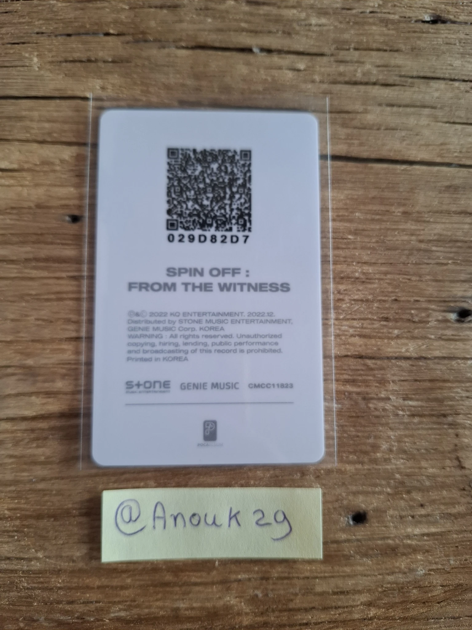 ATEEZ Yunho ATEEZ - Yunho - SPIN OFF : FROM THE WITNESS Album album photocard A version qr card listing photo 2