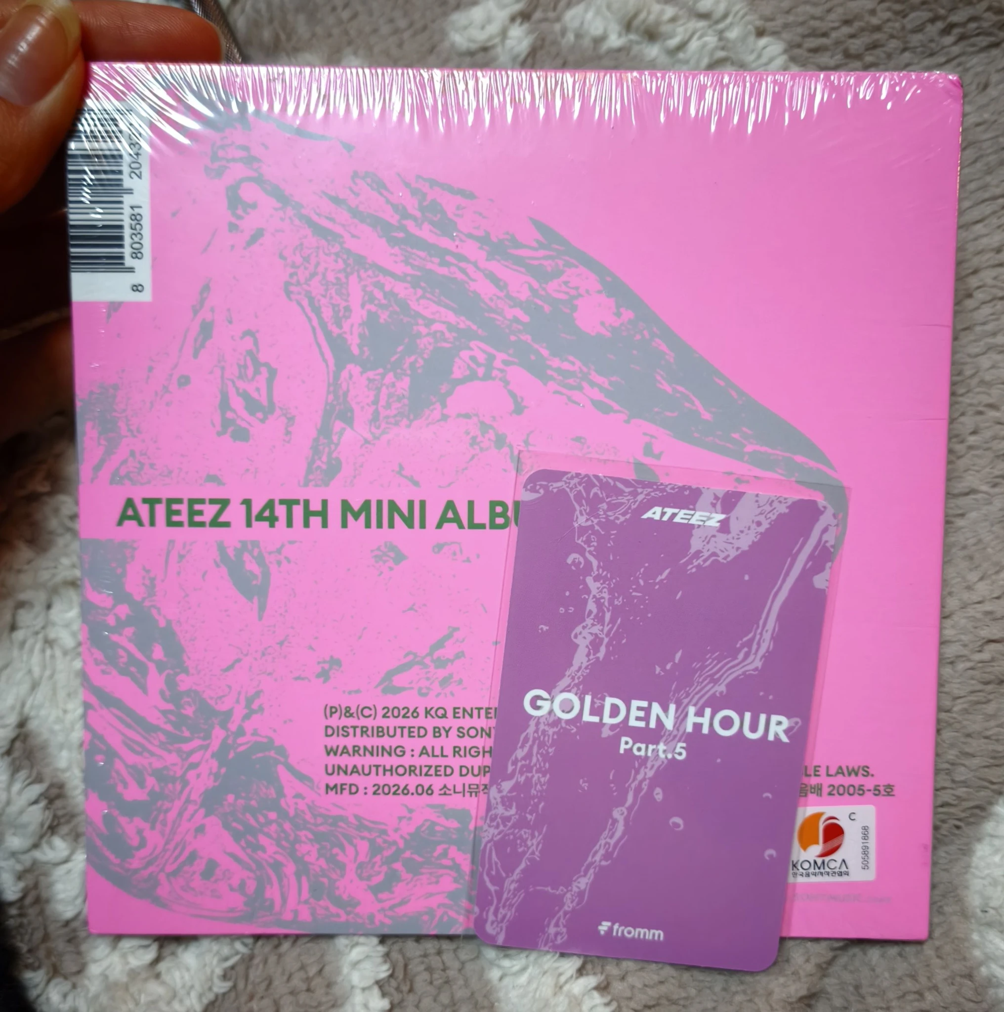 ATEEZ Jongho ATEEZ - Jongho - GOLDEN HOUR : Part.5 Album fromm store pob (pre-order benefit) listing photo 2