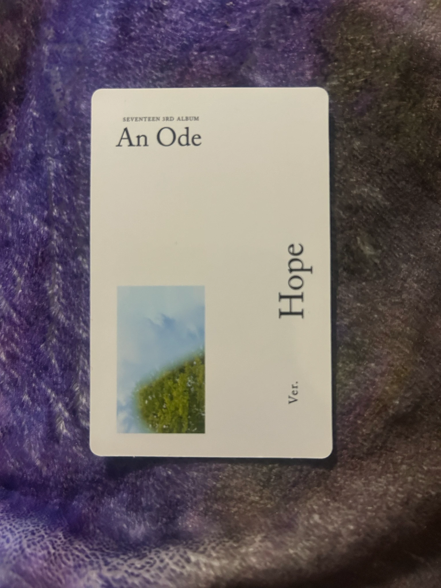 SEVENTEEN Jeonghan SEVENTEEN - Jeonghan - An Ode Album album photocard hope version white back listing photo 2