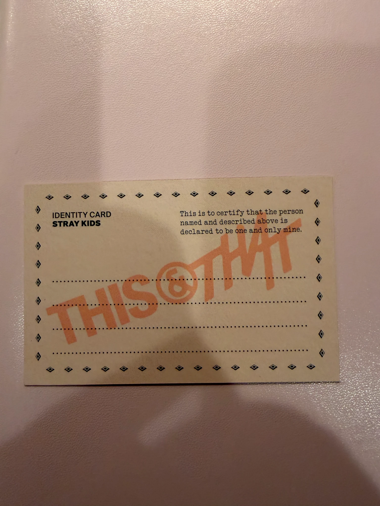 Stray Kids Felix Stray Kids - Felix - This & That Album id card that version album photocard listing photo 2