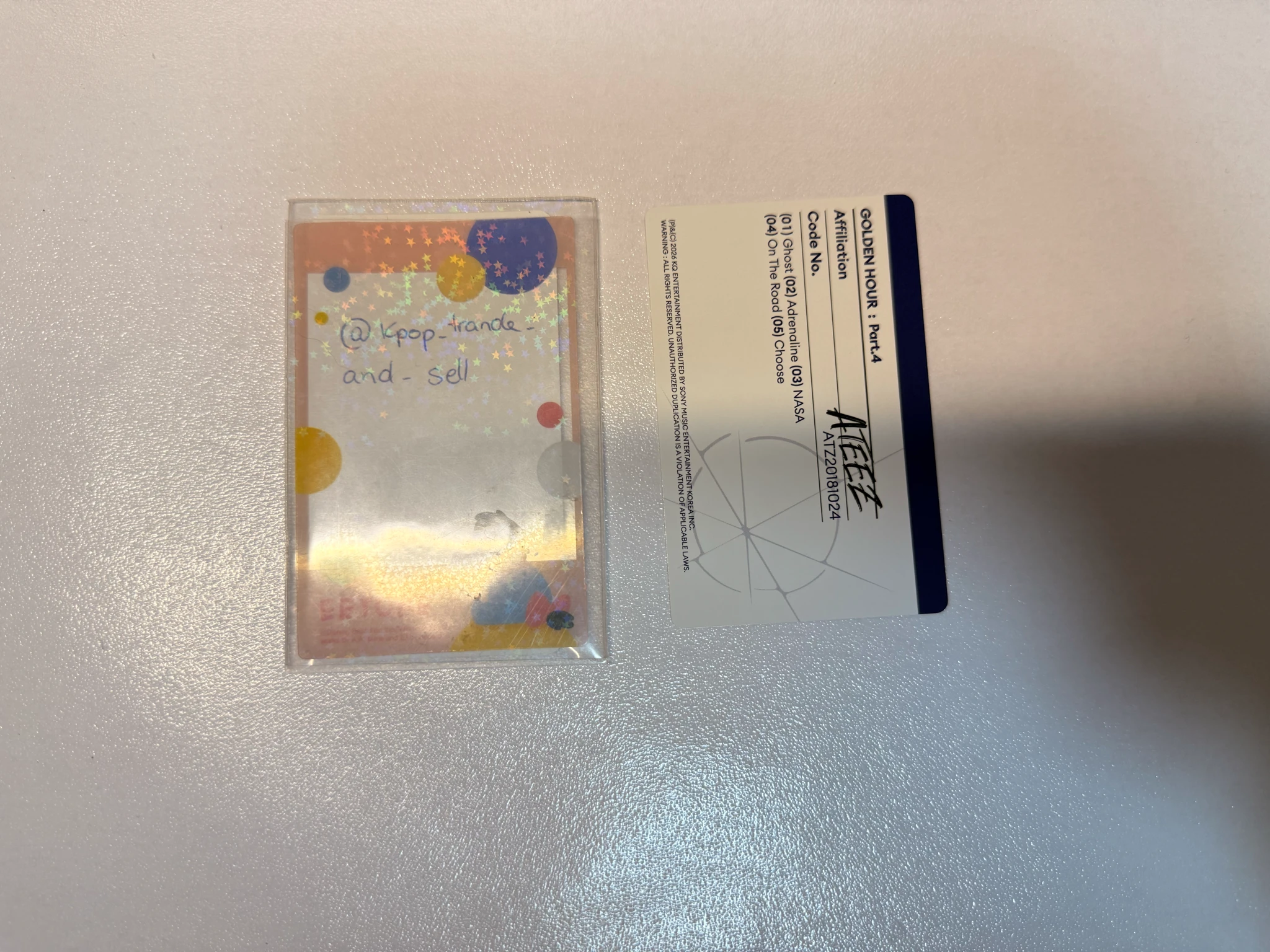 ATEEZ Jongho ATEEZ - Jongho - Golden Hour : Part.4 Album Z version album photocard listing photo 2