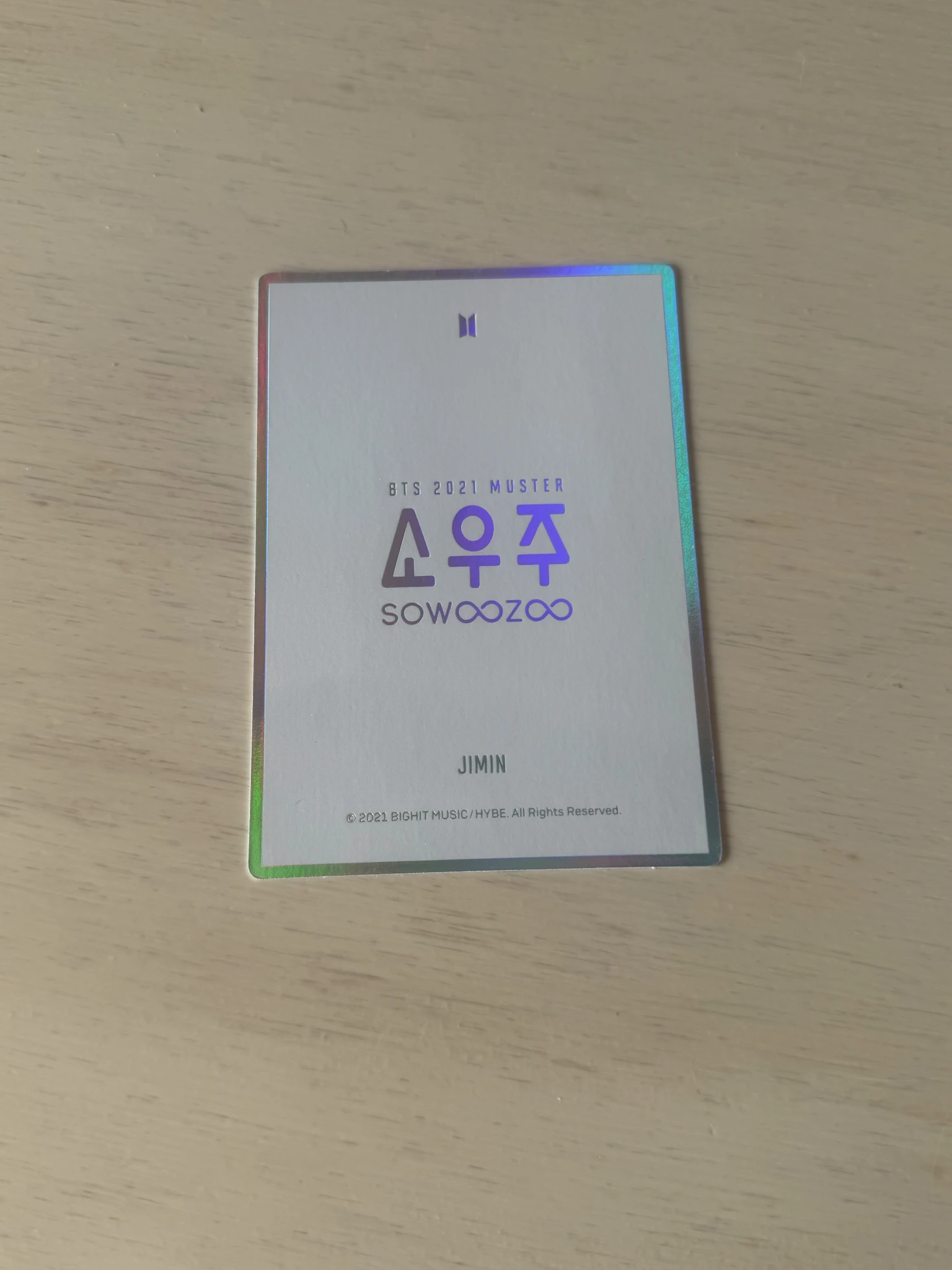 BTS Jimin BTS - Jimin - 2021 Muster Sowoozoo Event mini photocard listing photo 2