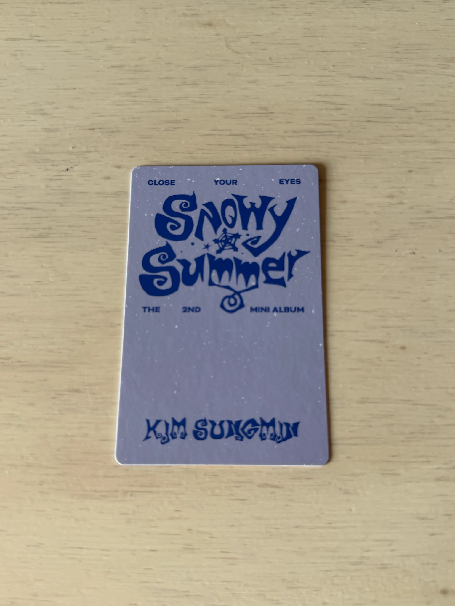 CLOSE YOUR EYES Kim Sungmin CLOSE YOUR EYES - Kim Sungmin - Snowy Summer Album poca album album photocard listing photo 2