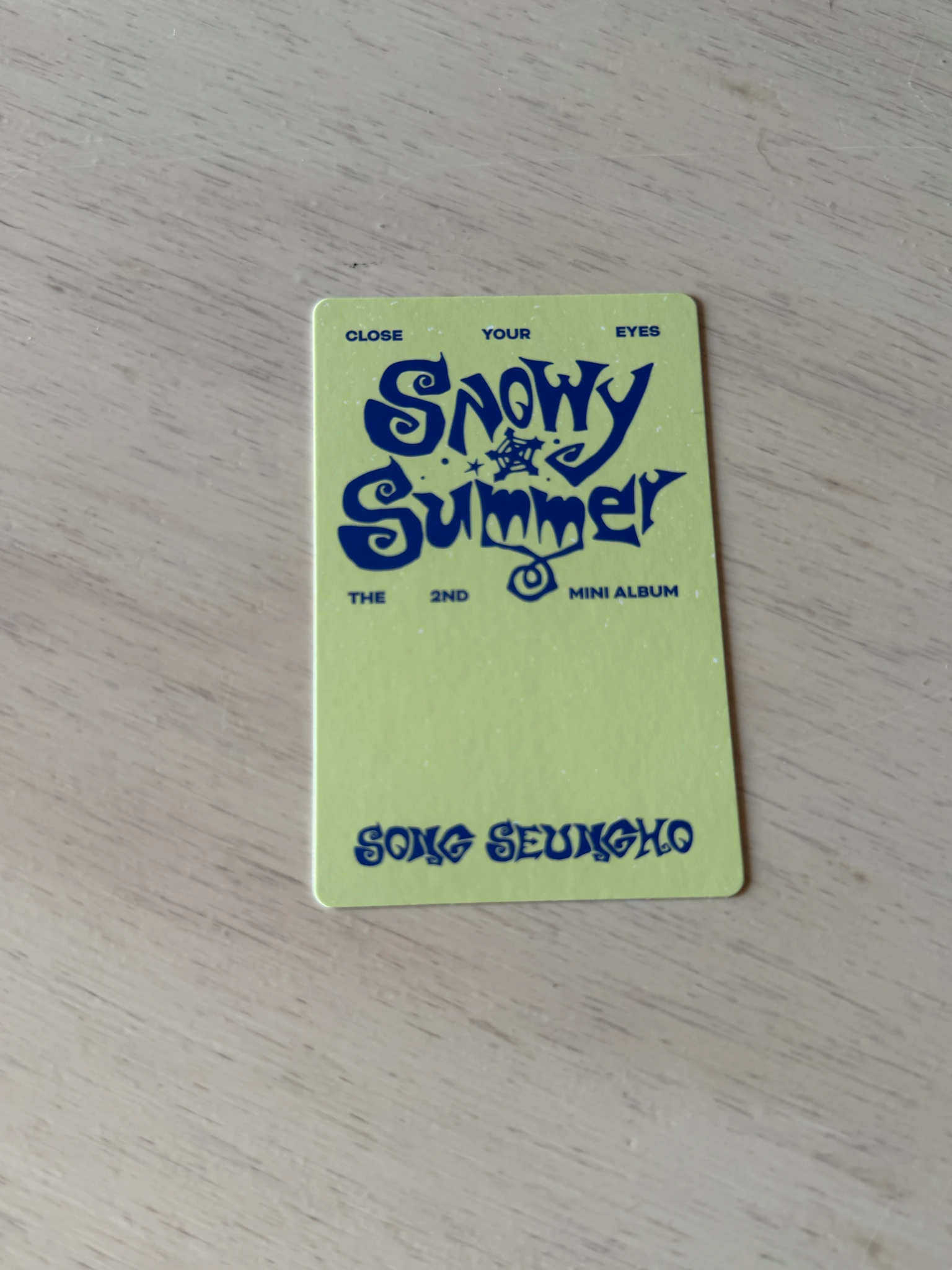 CLOSE YOUR EYES Song Seungho CLOSE YOUR EYES - Song Seungho - Snowy Summer Album album photocard poca album id card version listing photo 2