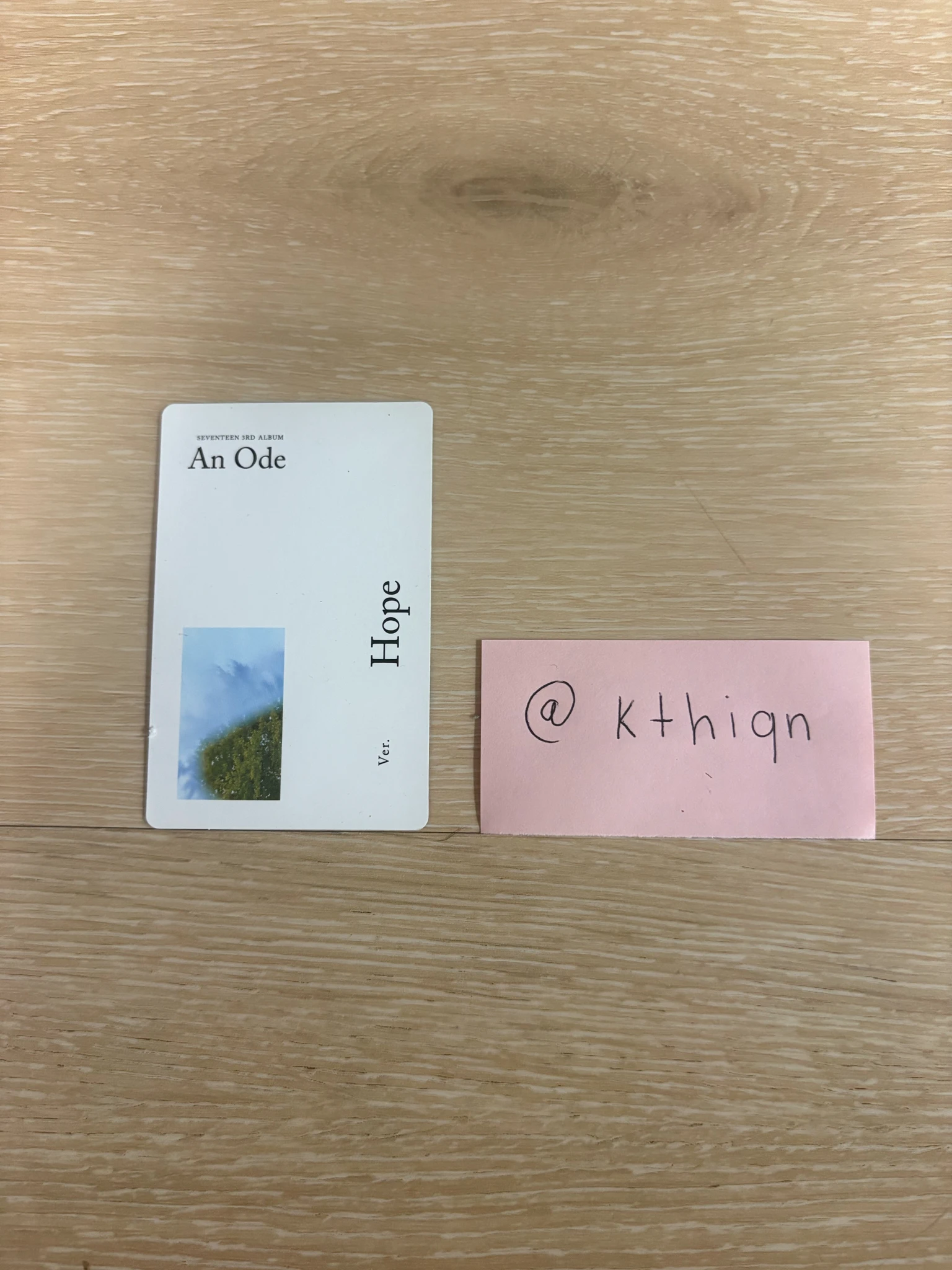 SEVENTEEN Jeonghan SEVENTEEN - Jeonghan - An Ode Album album photocard hope version white back listing photo 2
