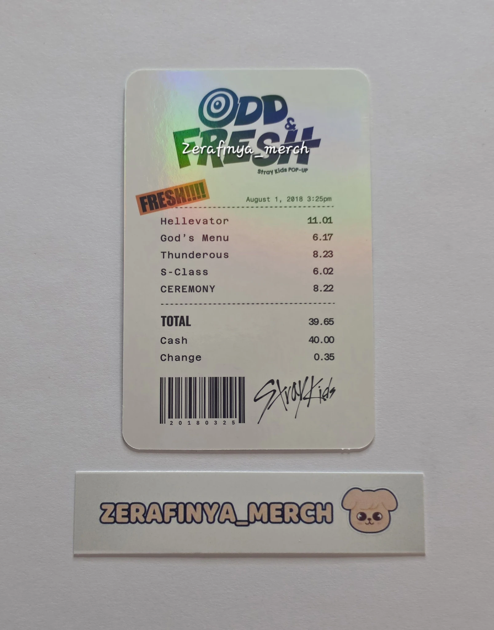 Stray Kids Bang Chan Stray Kids - Bang Chan - Odd & Fresh Pop-Up Store Event pob (pre-order benefit) pop-up offline listing photo 2
