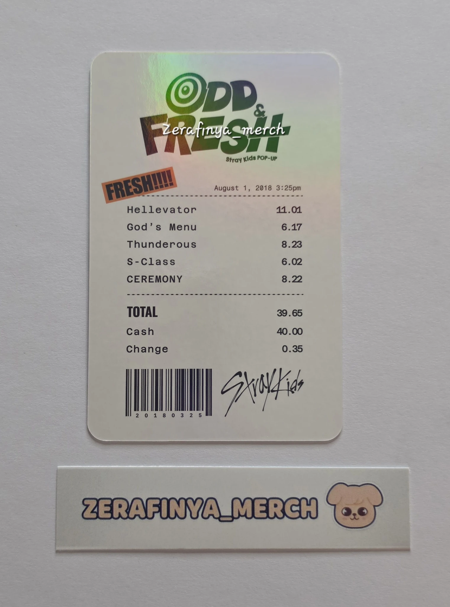 Stray Kids Changbin Stray Kids - Changbin - Odd & Fresh Pop-Up Store Event pop-up pob (pre-order benefit) offline listing photo 2