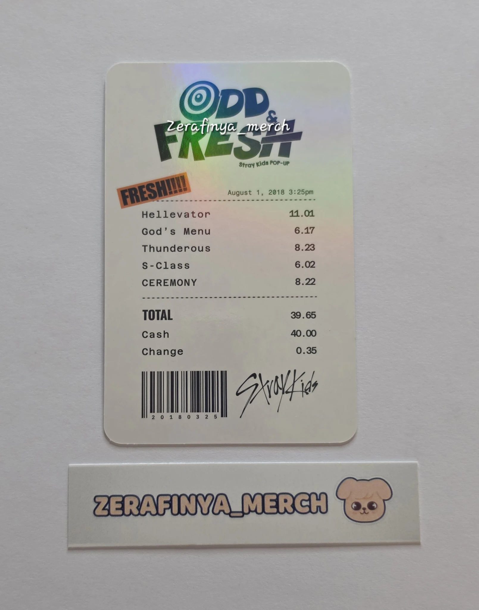 Stray Kids Hyunjin Stray Kids - Hyunjin - Odd & Fresh Pop-Up Store Event offline pob (pre-order benefit) pop-up listing photo 2