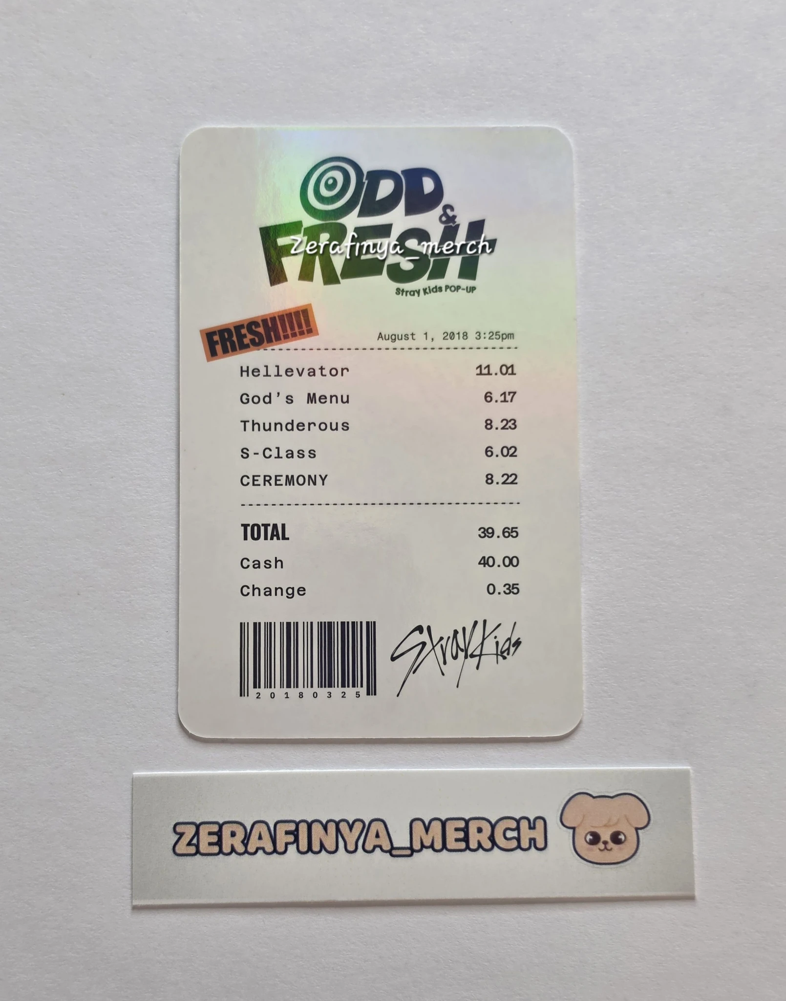 Stray Kids HAN Stray Kids - HAN - Odd & Fresh Pop-Up Store Event pob (pre-order benefit) pop-up offline listing photo 2