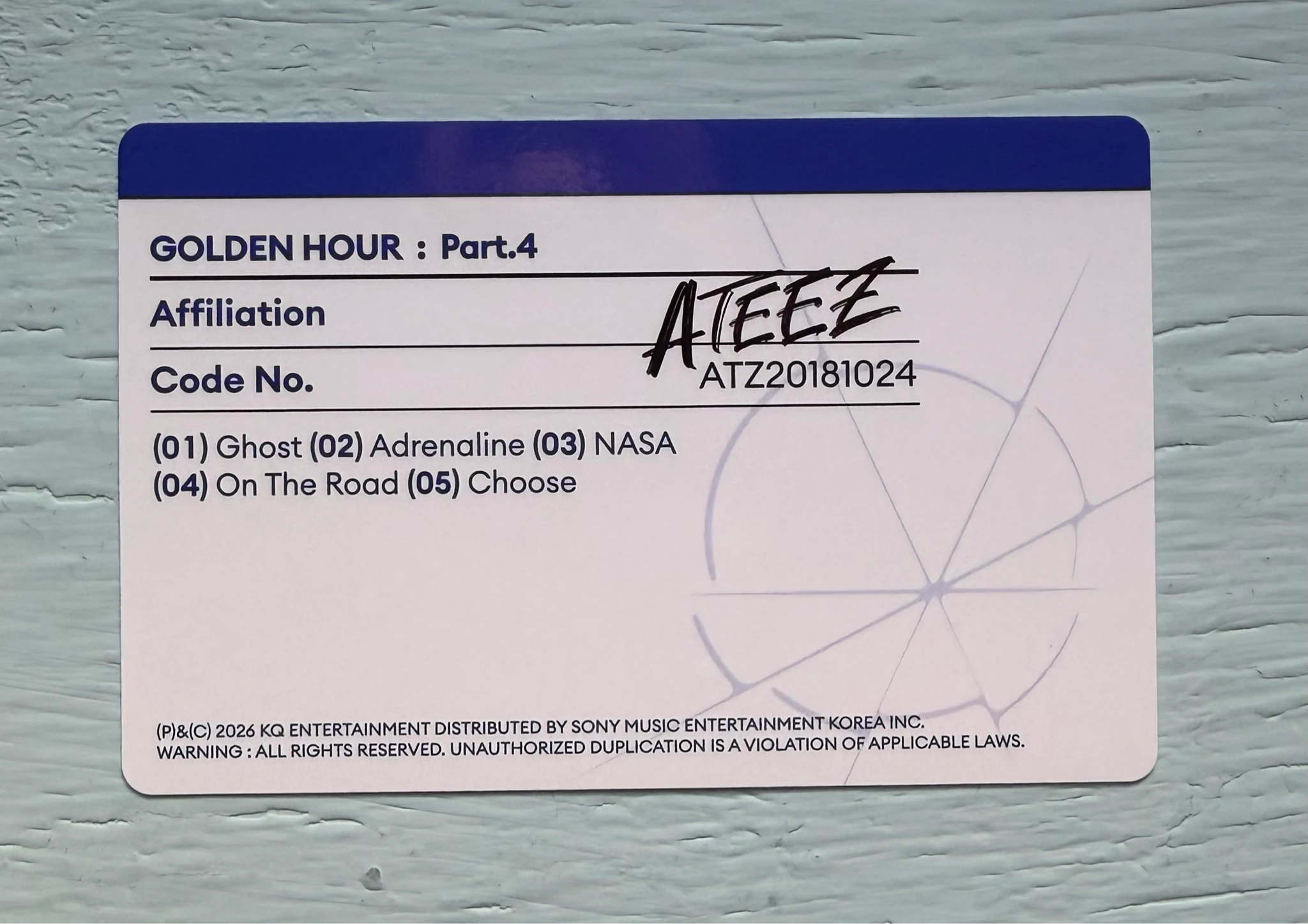 ATEEZ Yunho ATEEZ - Yunho - Golden Hour : Part.4 Album A version album photocard listing photo 2