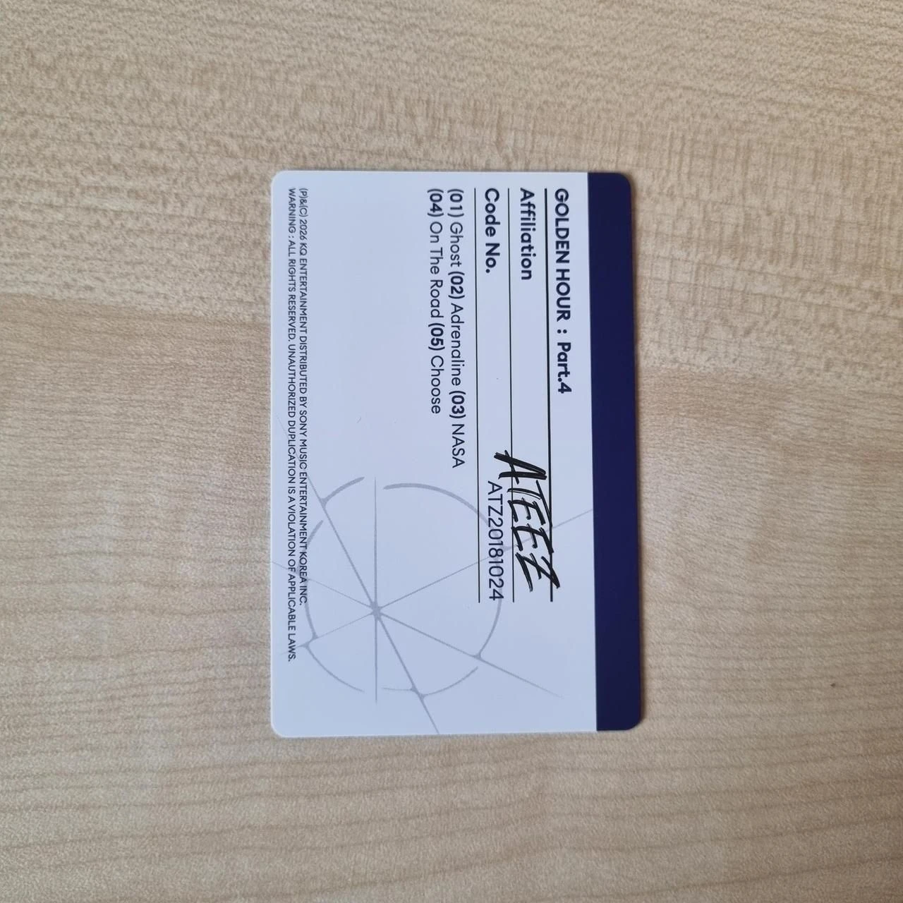 ATEEZ Yunho ATEEZ - Yunho - Golden Hour : Part.4 Album diary version version 2 album photocard listing photo 2