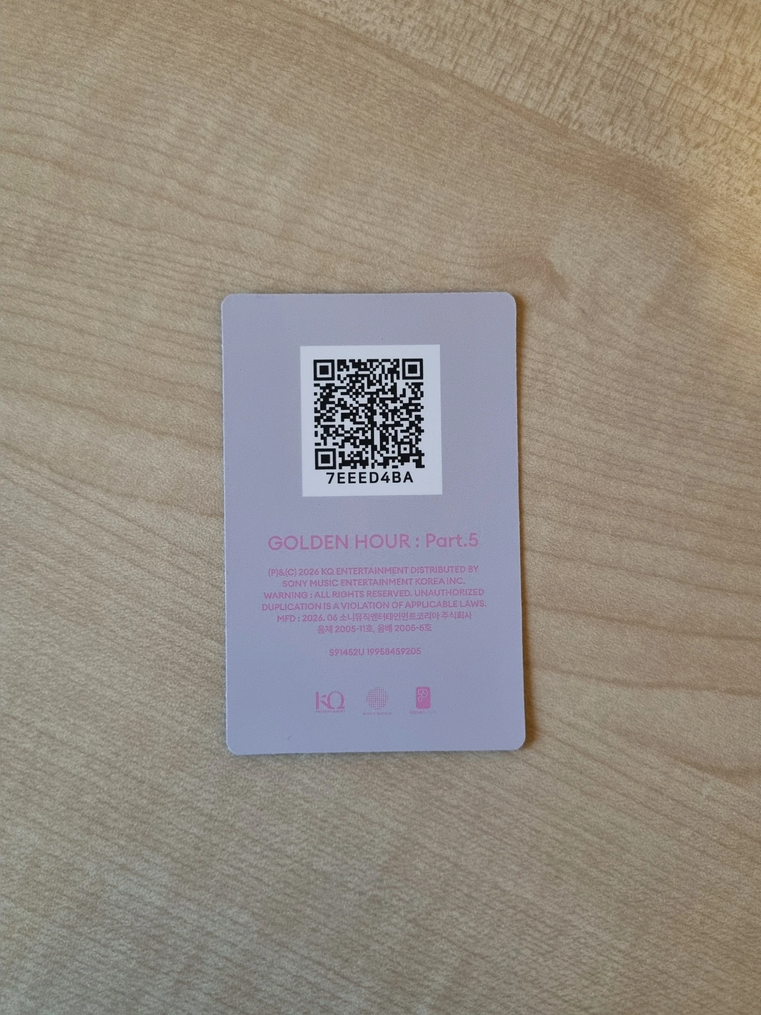 ATEEZ Yunho ATEEZ - Yunho - GOLDEN HOUR : Part.5 Album poca album qr card listing photo 2