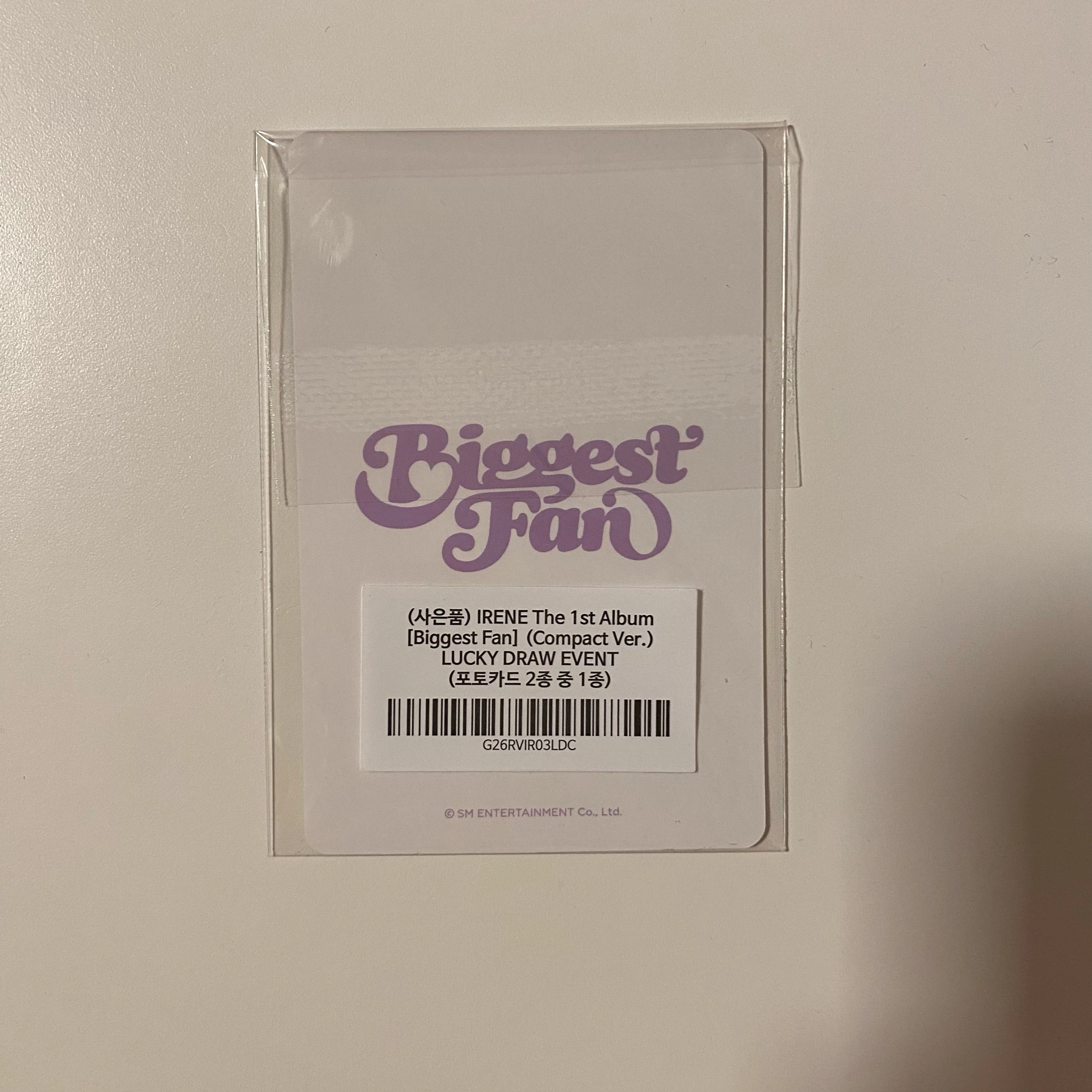 Red Velvet Irene Red Velvet - Irene - Biggest Fan Album berriz lucky draw listing photo 2