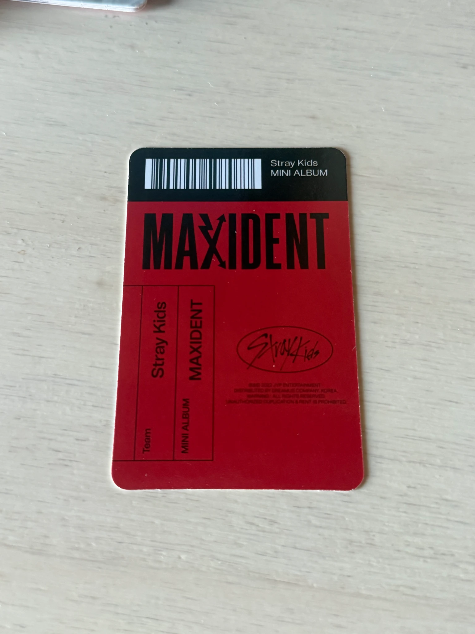 Stray Kids Felix Stray Kids - Felix - Maxident Album album photocard pre-order benefit paper case version listing photo 2