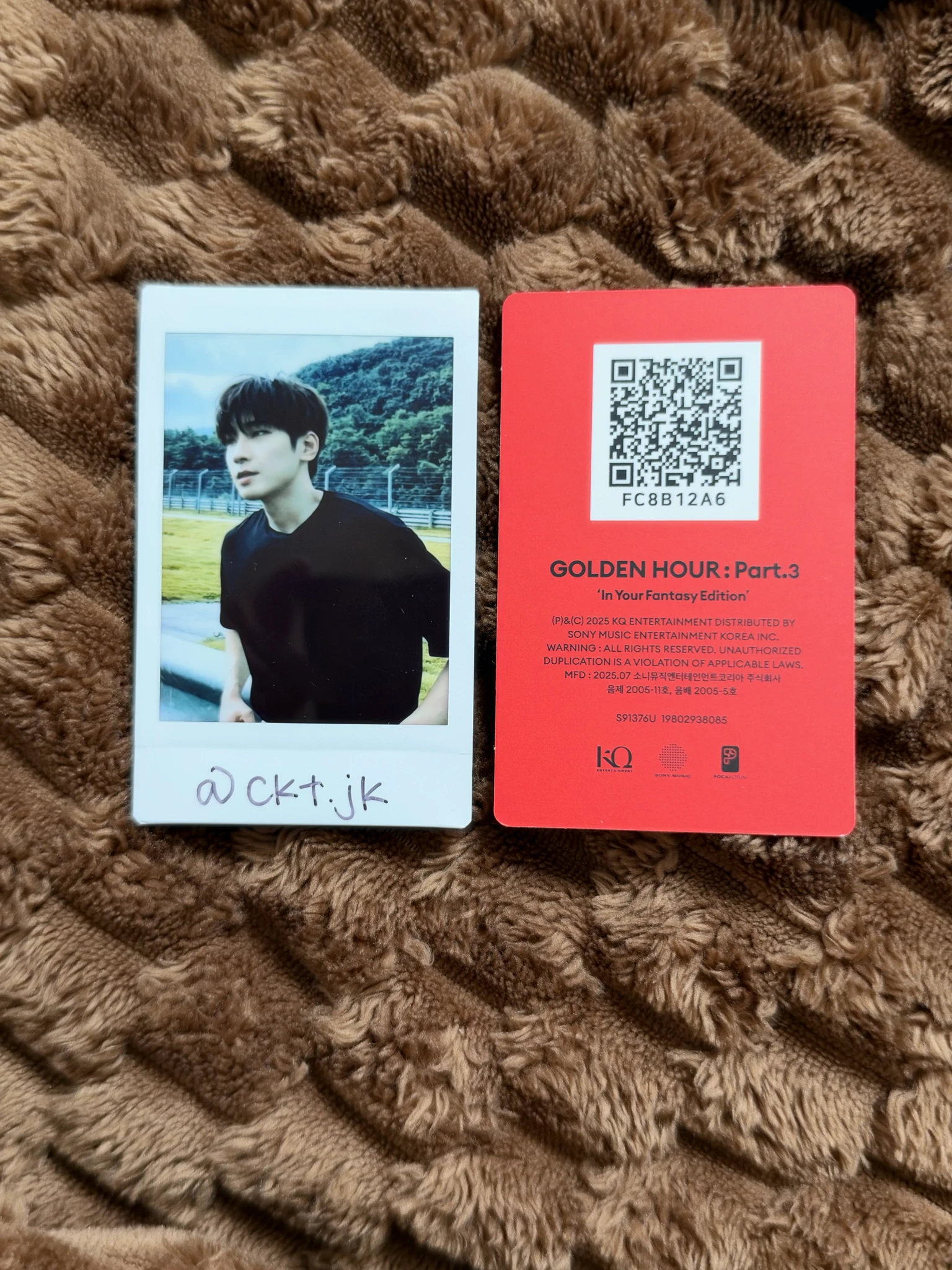ATEEZ Yunho ATEEZ - Yunho - Golden Hour : Part.3 'In Your Fantasy Edition' Album album photocard poca album red version qr card listing photo 2