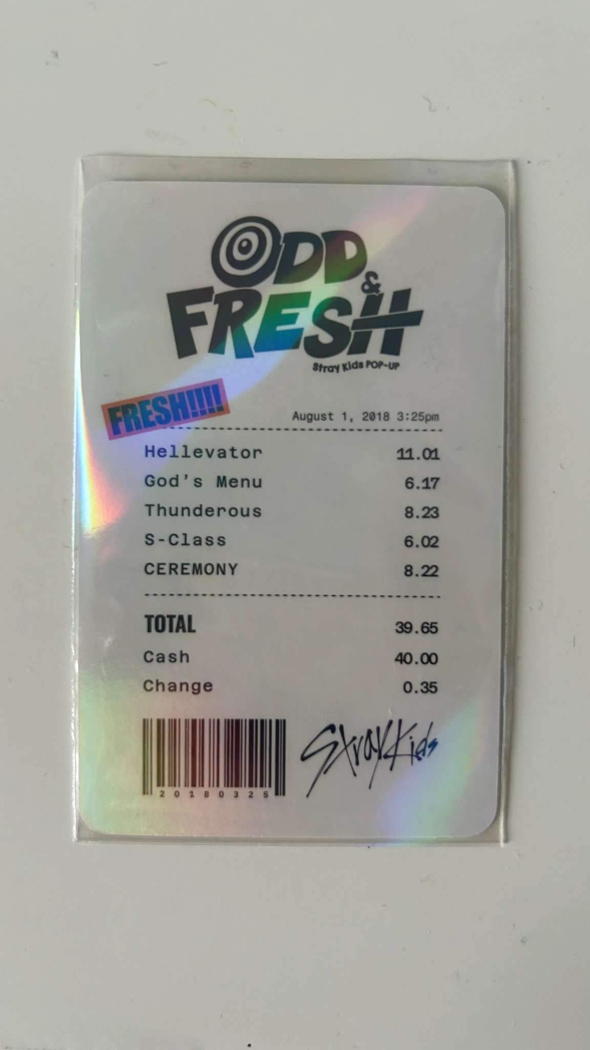 Stray Kids Felix Stray Kids - Felix - Odd & Fresh Pop-Up Store Event offline pop-up pob (pre-order benefit) listing photo 2