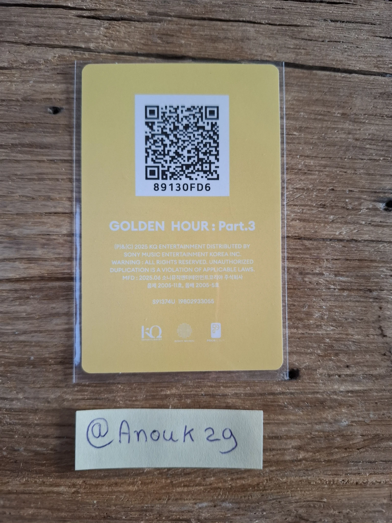 ATEEZ Jongho ATEEZ - Jongho - Golden Hour : Part.3 Album version 2 poca album album photocard qr card listing photo 2
