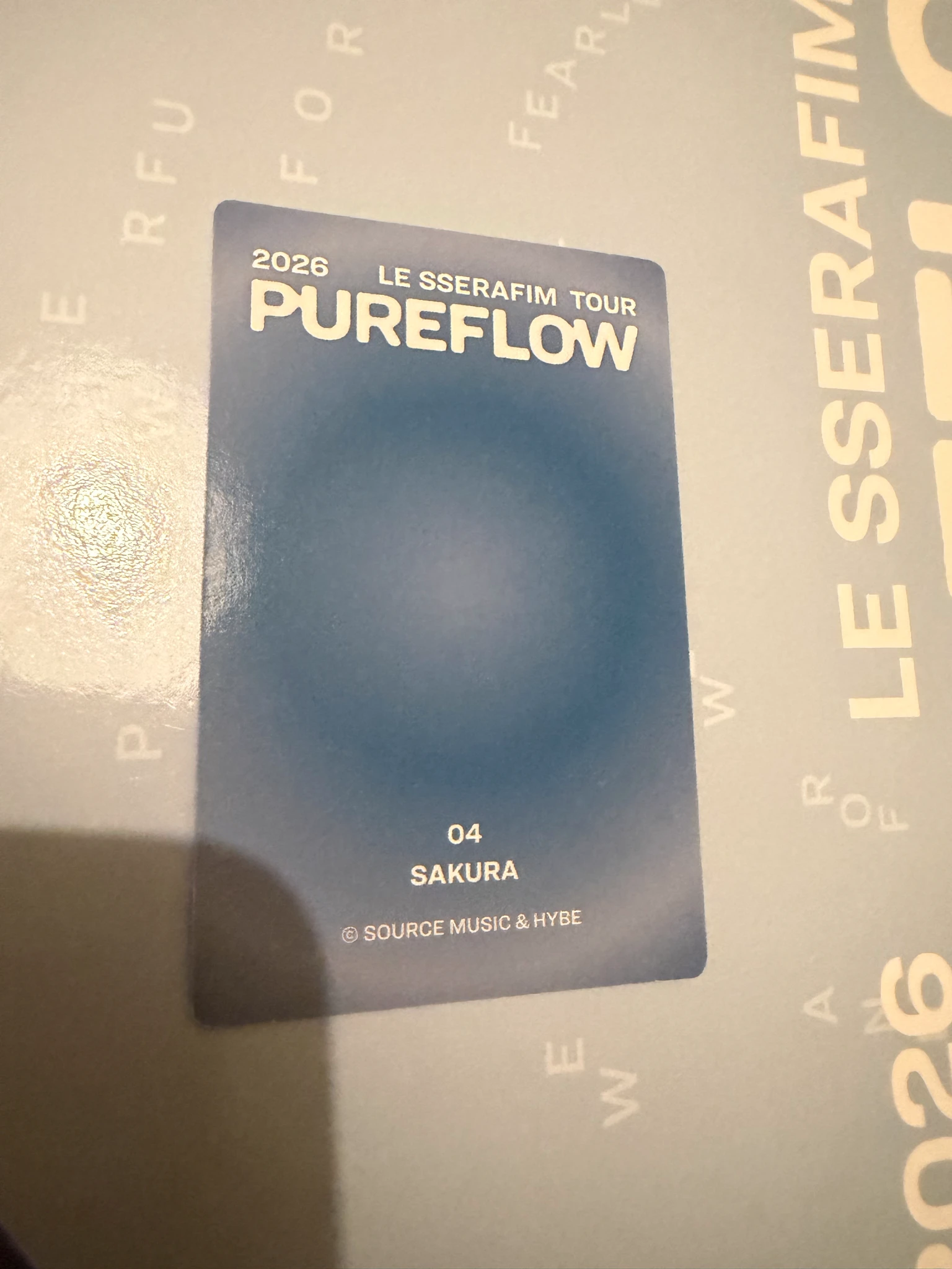 LE SSERAFIM Sakura LE SSERAFIM - Sakura - Pureflow Tour (2026) Event merch photocard trading card listing photo 2