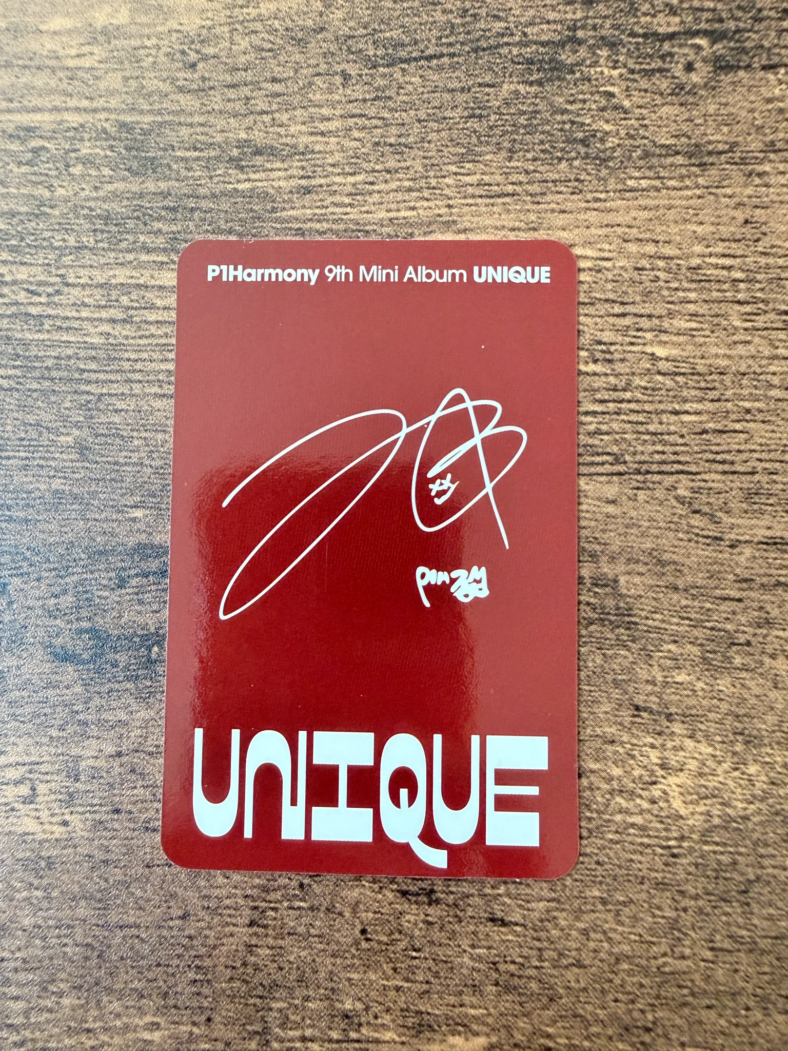 P1Harmony Jongseob P1Harmony - Jongseob - UNIQUE Album A version album photocard listing photo 2