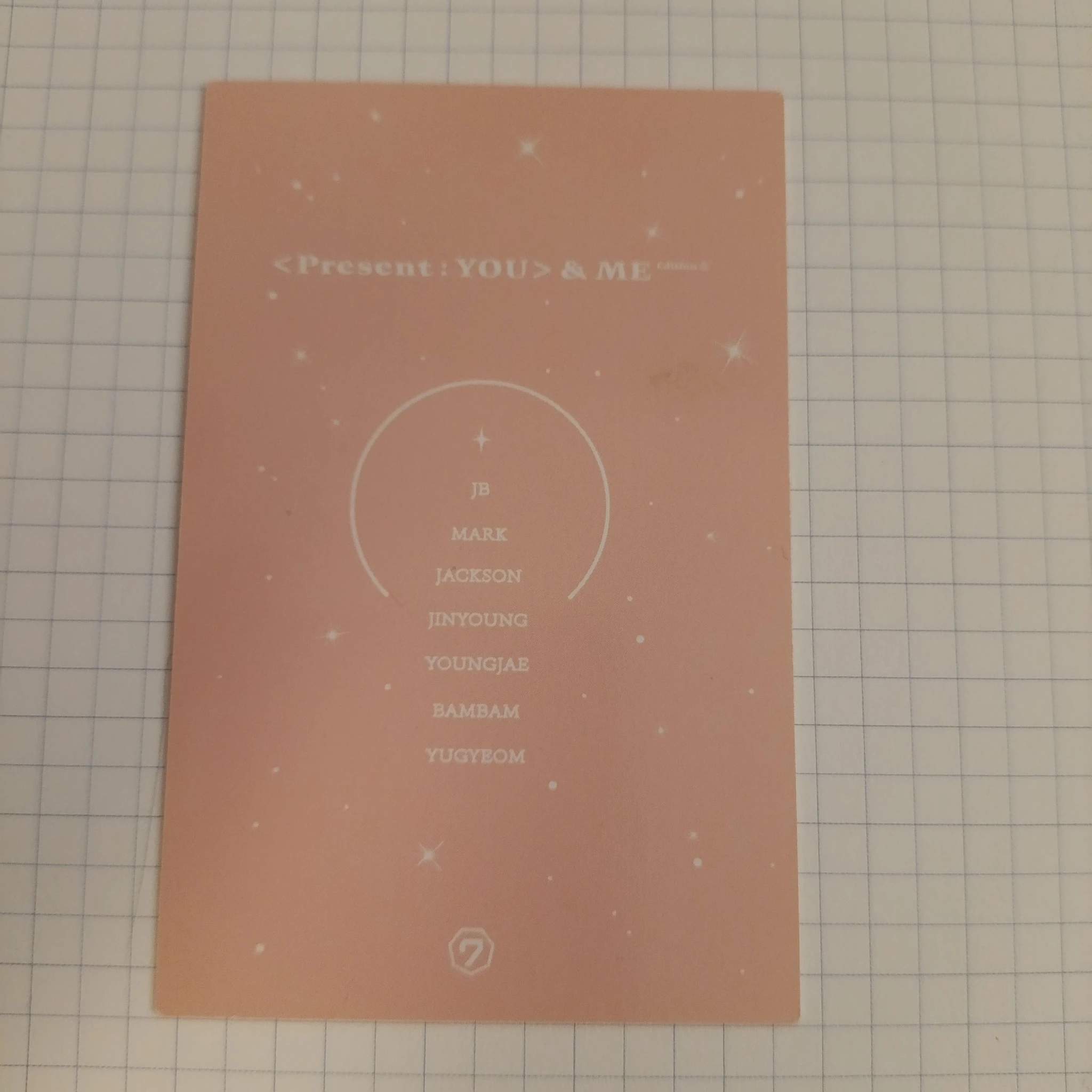 GOT7 Jinyoung GOT7 - Jinyoung - Present: YOU & ME Album album photocard listing photo 2