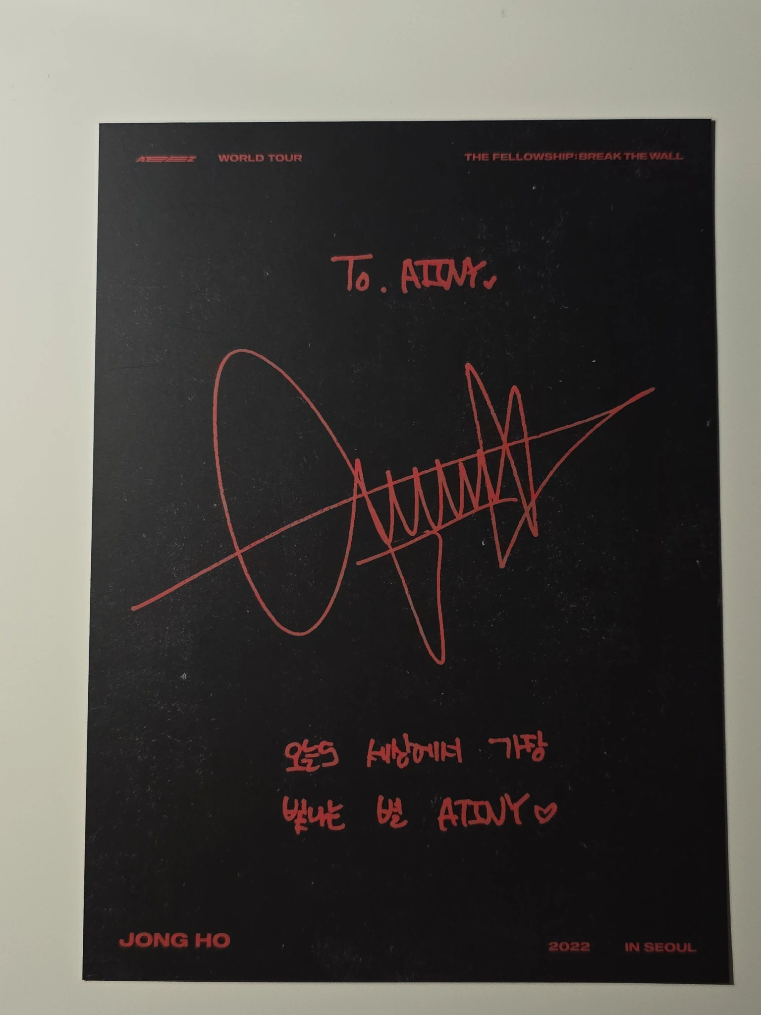 ATEEZ Jongho ATEEZ - Jongho - The Fellowship : Break The Wall in Seoul DVD/Blu-Ray Other mini poster poster set dvd inclusion listing photo 2