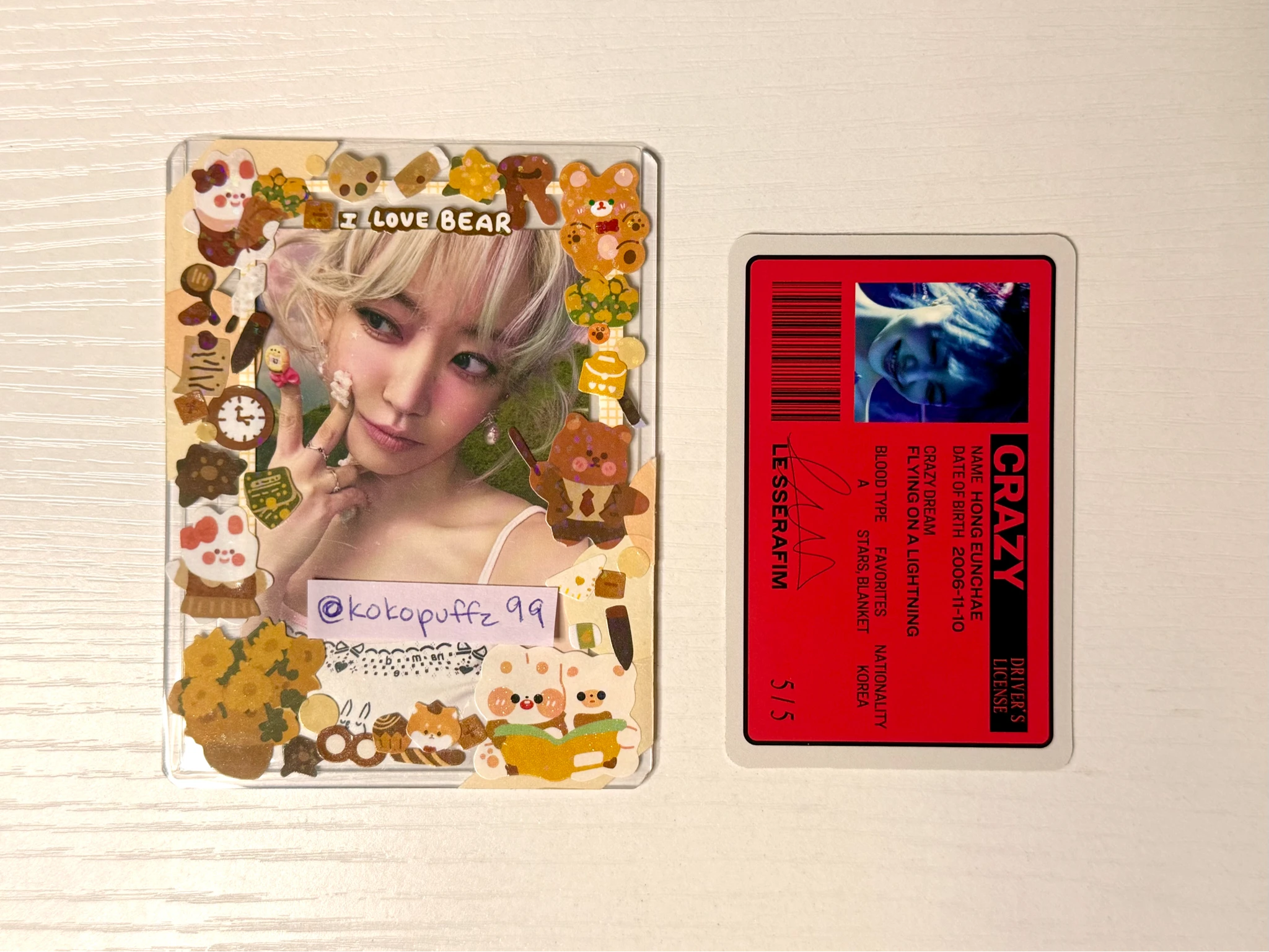 LE SSERAFIM Hong Eunchae LE SSERAFIM - Hong Eunchae - CRAZY Album album photocard thundering cedar version listing photo 3