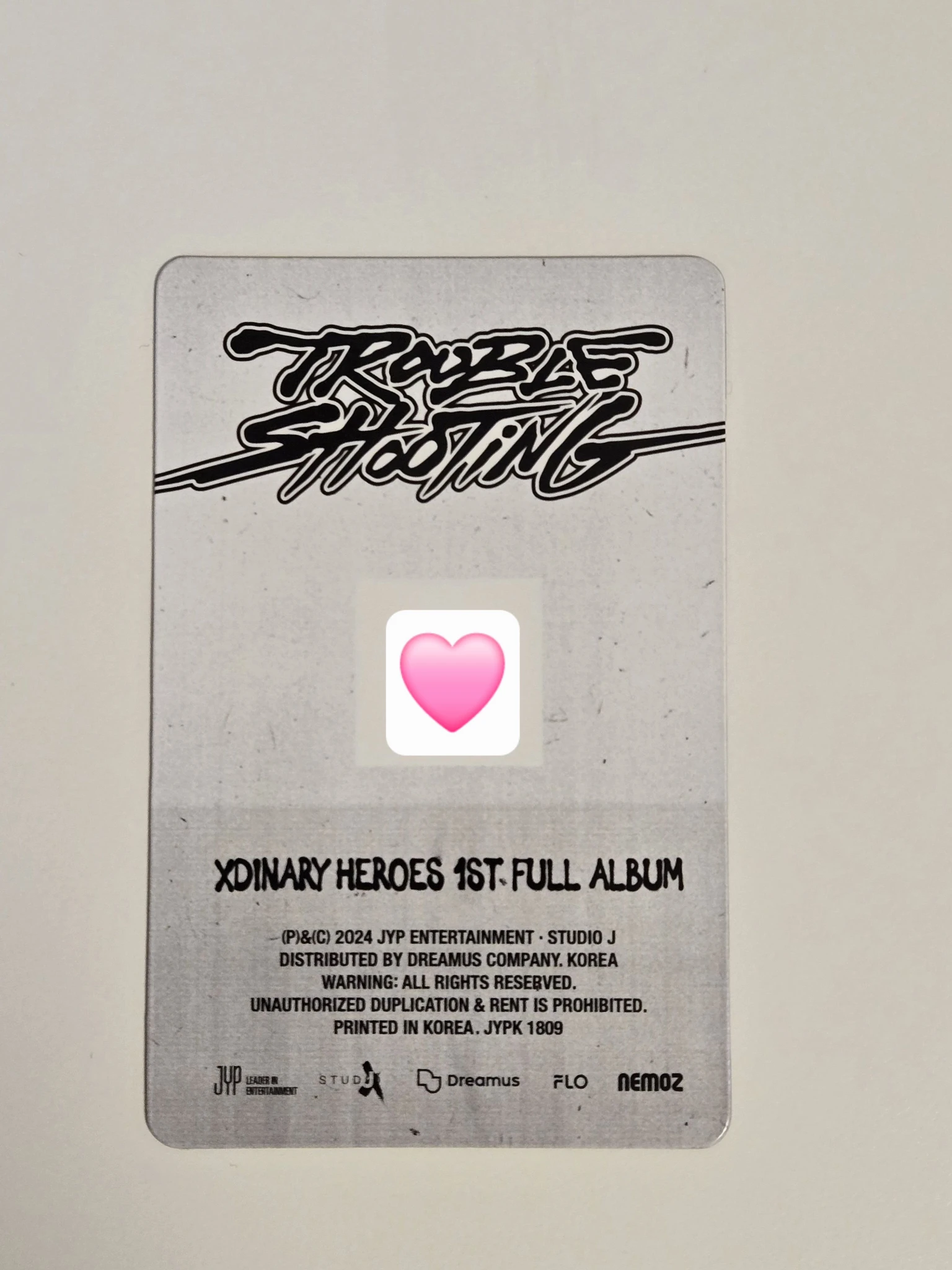 Xdinary Heroes Gunil Xdinary Heroes - Trouleshooting Album album photocard lenticular qr card platform version nemo version listing photo 3