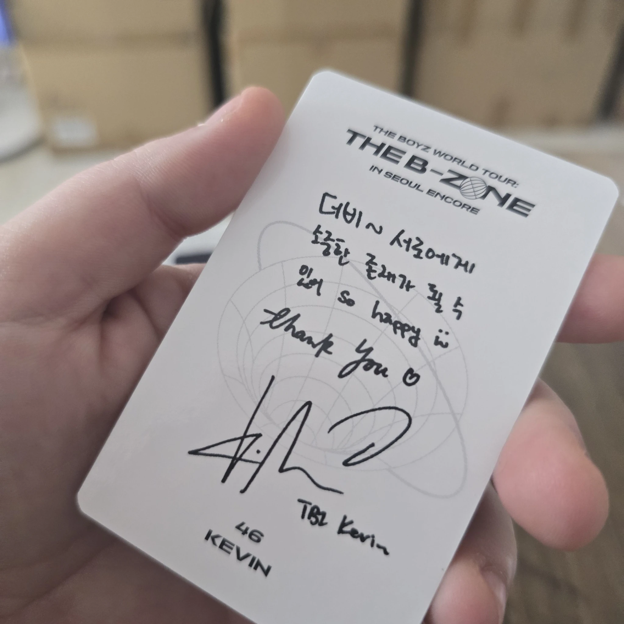 THE BOYZ Kevin THE BOYZ - Kevin - World Tour: The B-Zone Event encore seoul trading card holographic (hologram) listing photo 3