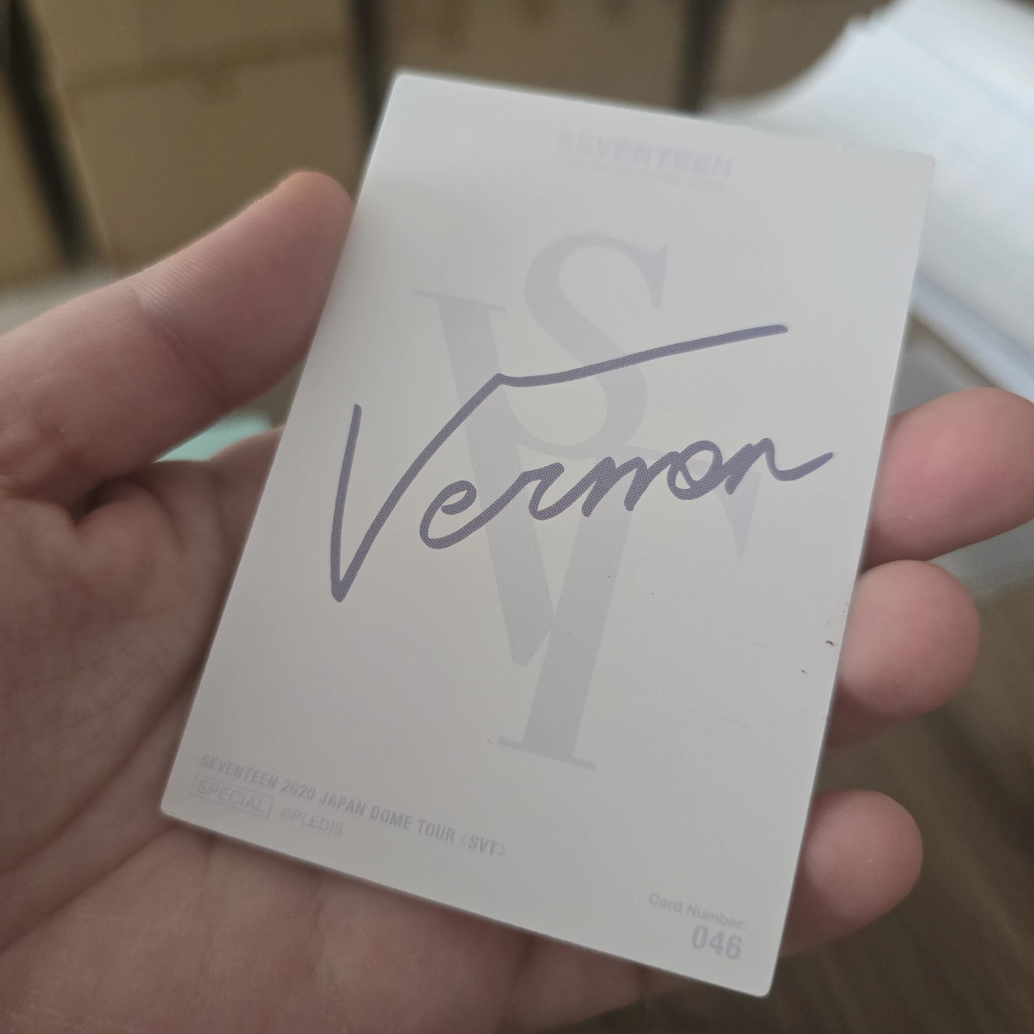 SEVENTEEN Vernon SEVENTEEN - Vernon - 2020 JAPAN DOME TOUR Event trading card listing photo 3