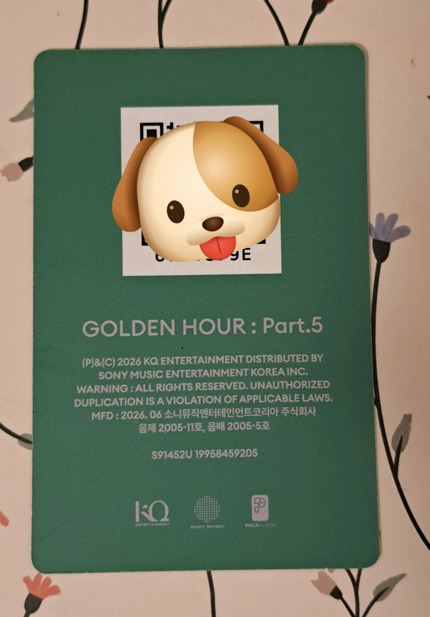 ATEEZ Yunho ATEEZ - Yunho - GOLDEN HOUR : Part.5 Album qr card poca album Z version album photocard listing photo 3