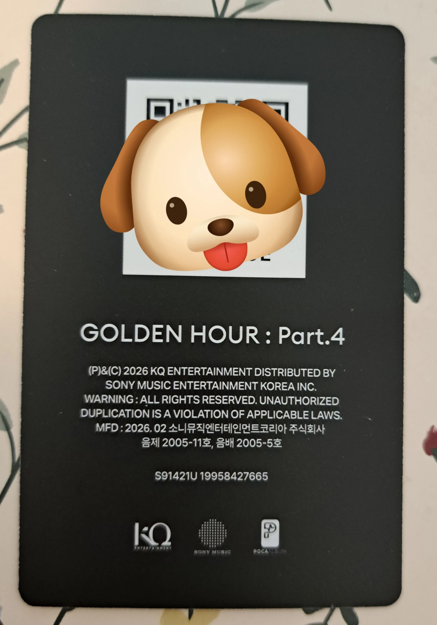 ATEEZ Yunho ATEEZ - Yunho - Golden Hour : Part.4 Album Z version qr card poca album album photocard listing photo 3