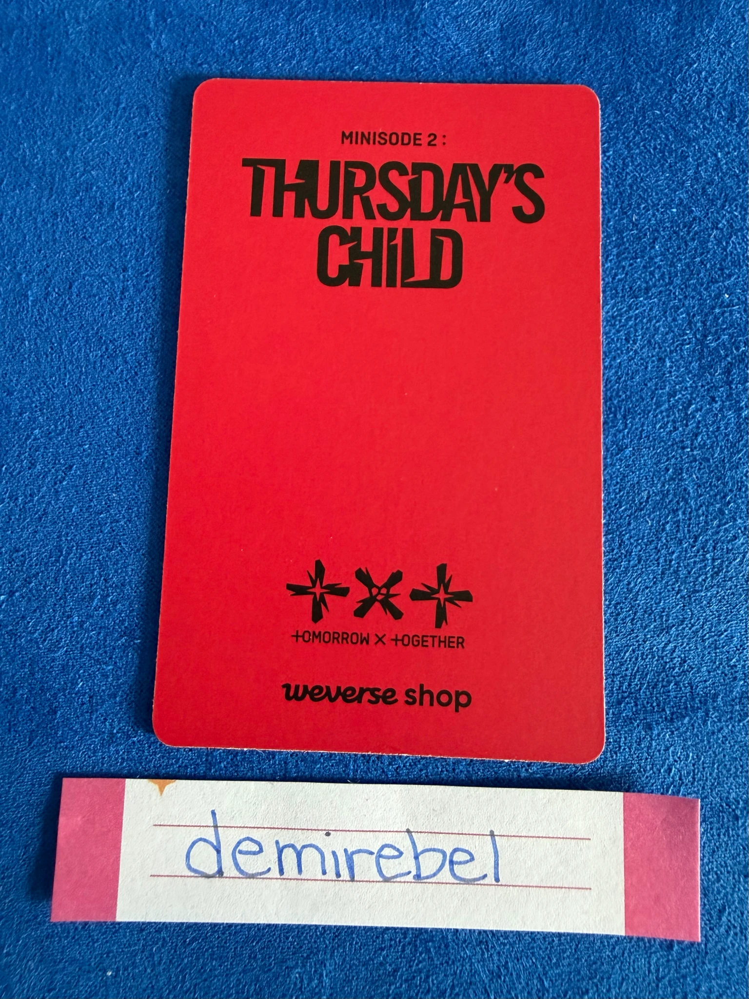 TOMORROW X TOGETHER Taehyun TOMORROW X TOGETHER - Taehyun - Minisode 2: Thursday's Child Album pre-order benefit weverse global korean album hologram listing photo 3