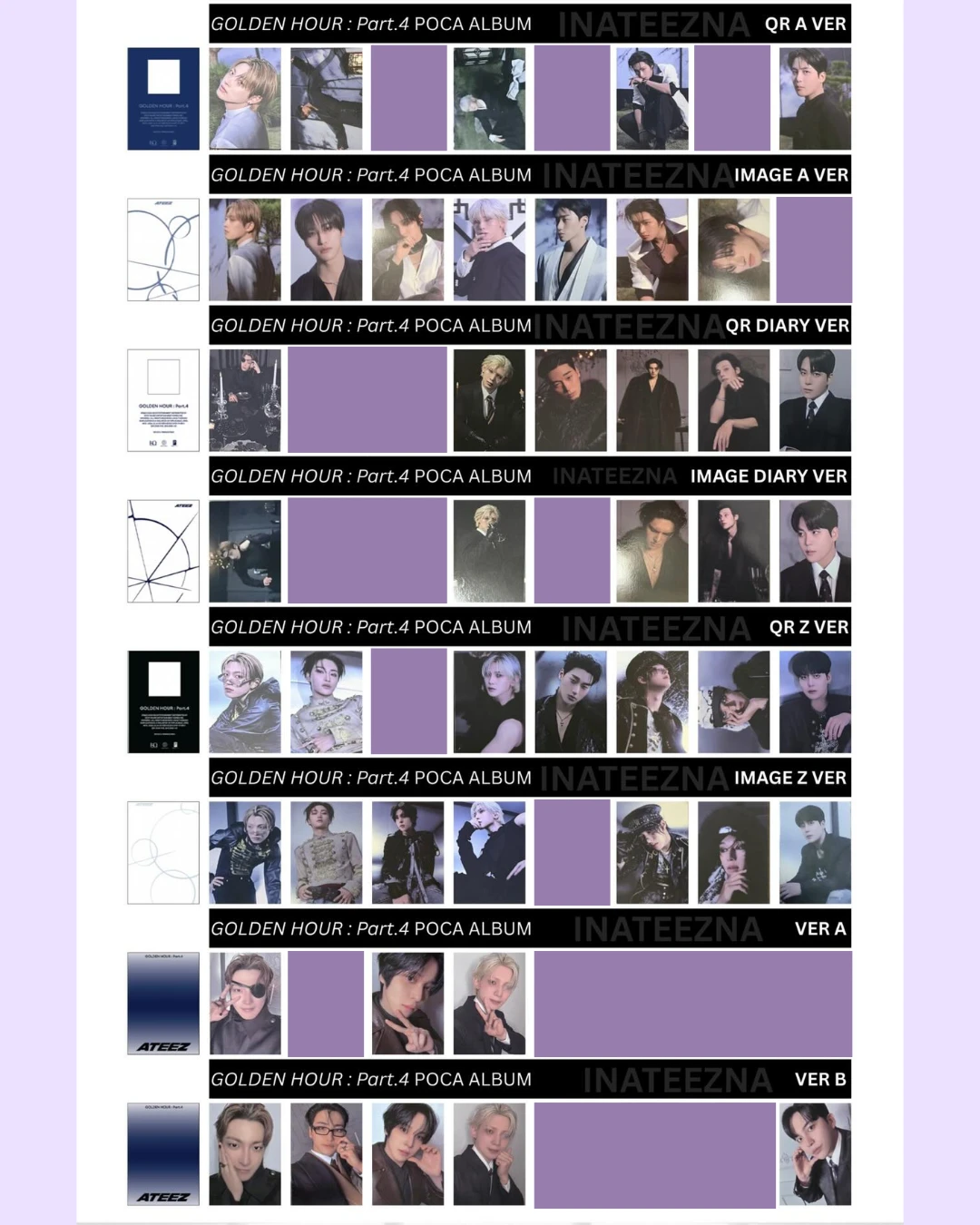 ATEEZ Mingi ATEEZ - Mingi - Golden Hour : Part.4 Album album photocard poca album listing photo 3