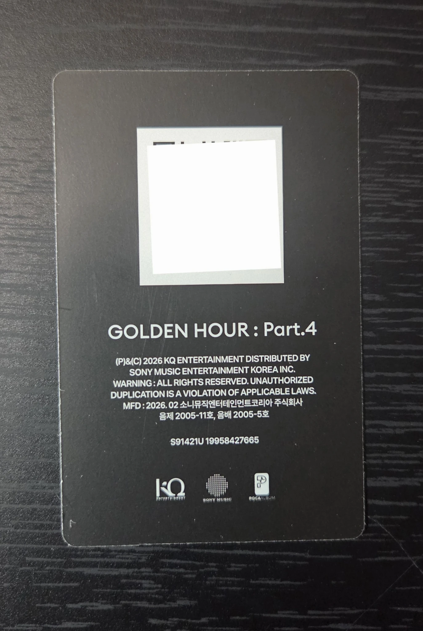 ATEEZ Seonghwa ATEEZ - Seonghwa - Golden Hour : Part.4 Album album photocard qr card listing photo 3
