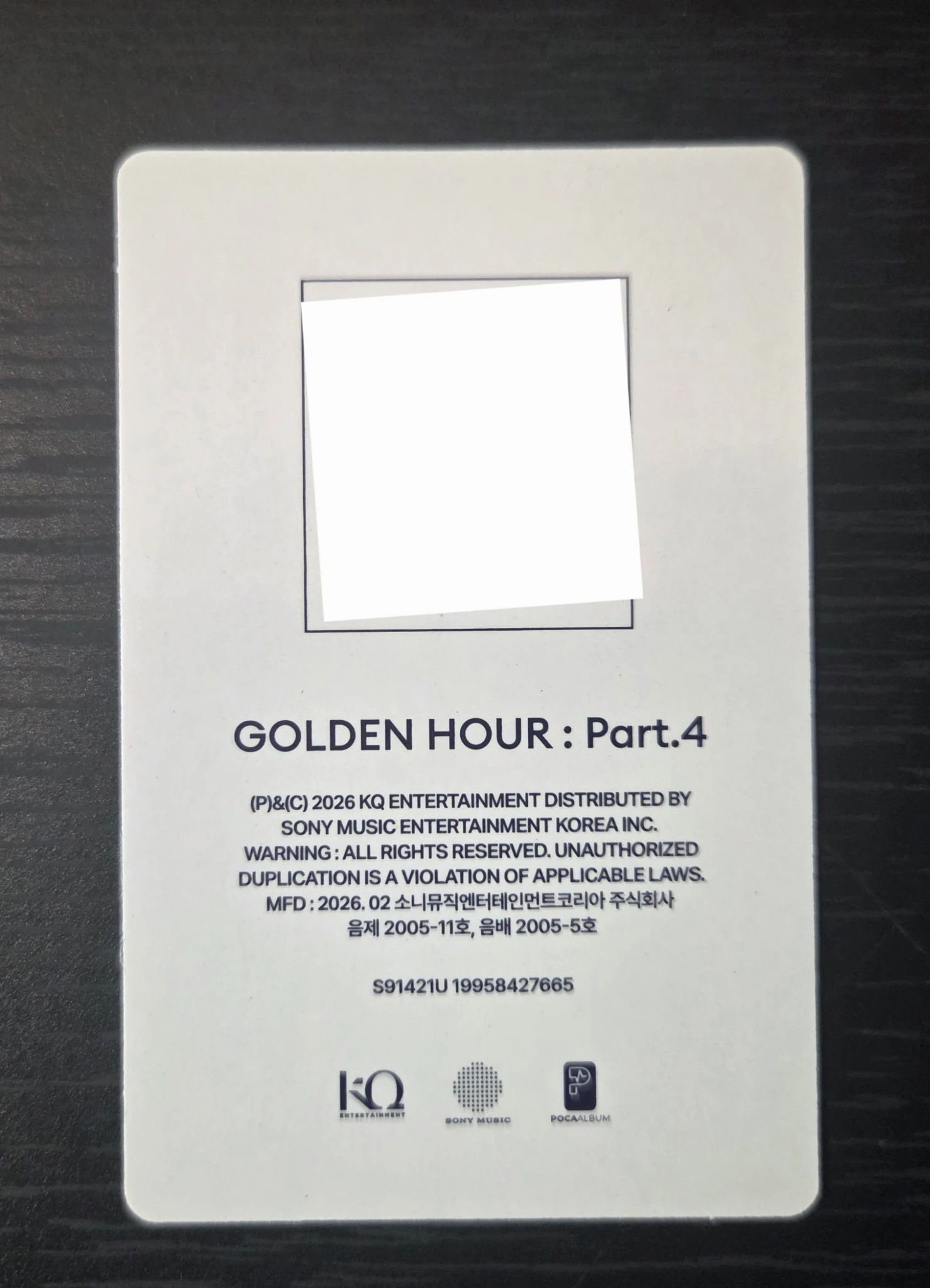 ATEEZ Seonghwa ATEEZ - Seonghwa - Golden Hour : Part.4 Album qr card album photocard poca album diary version listing photo 3